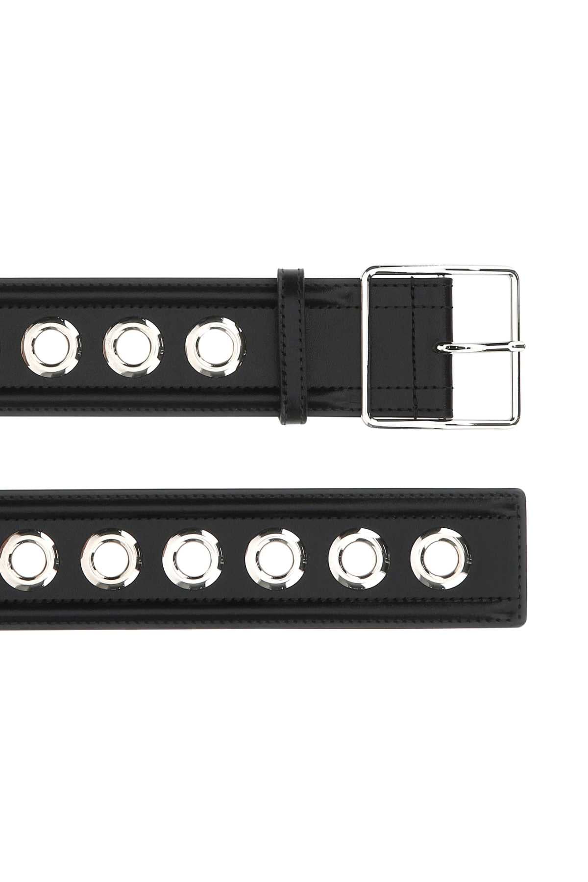 Alexander Mcqueen Women Black Leather Belt DestGlow