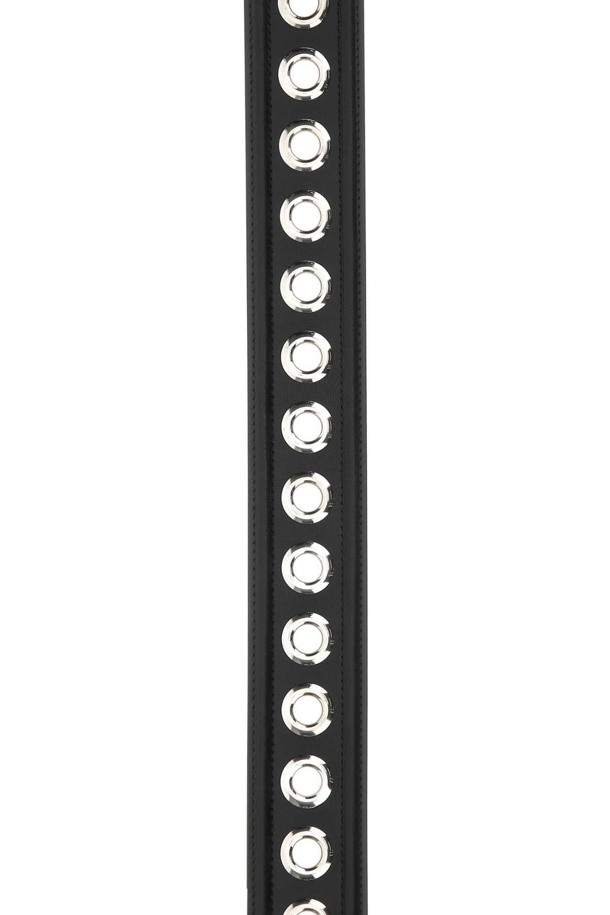 Alexander Mcqueen Women Black Leather Belt DestGlow