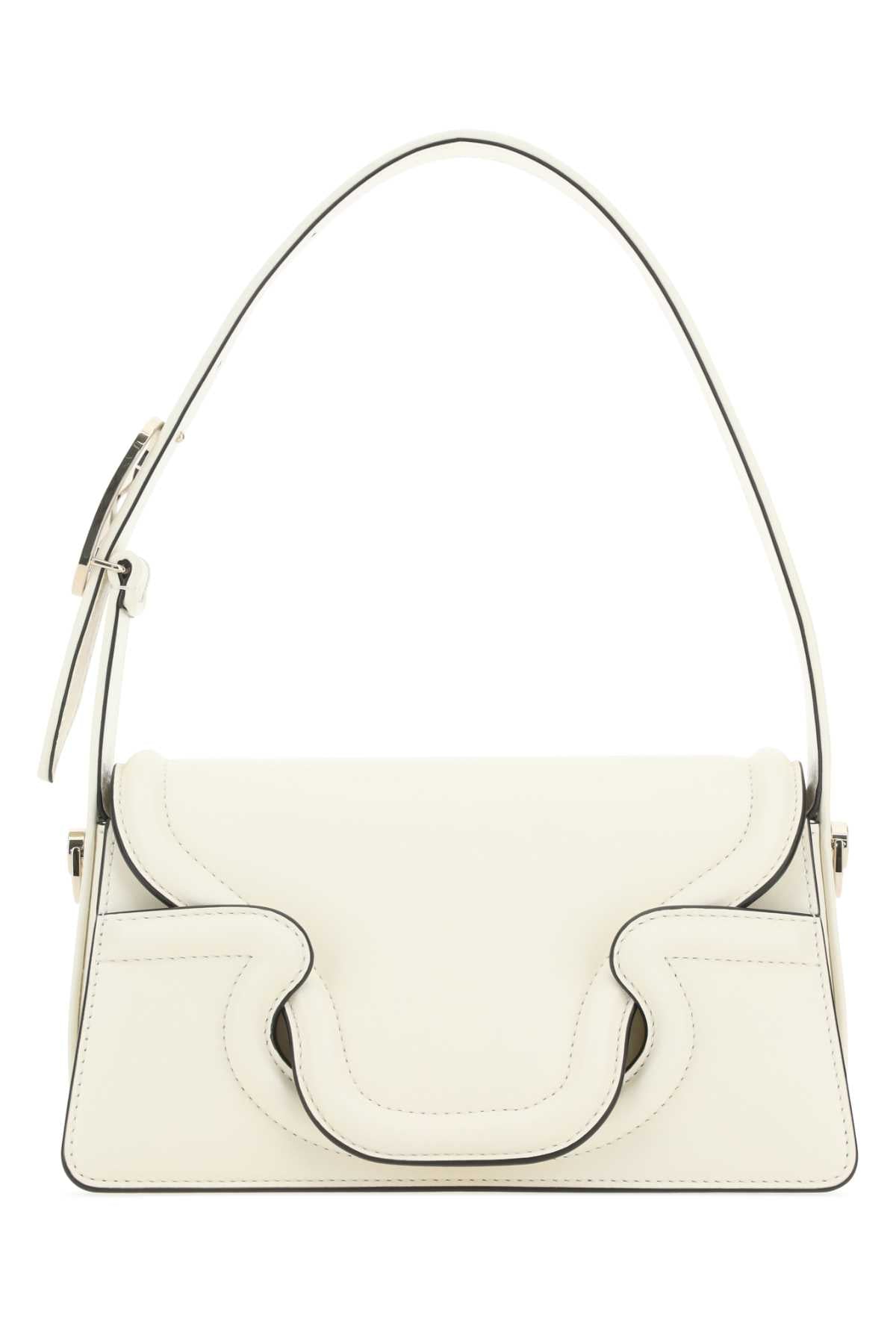 Valentino Garavani Women Ivory Leather Le Grand Deuxieme Shoulder Bag by Luosophy