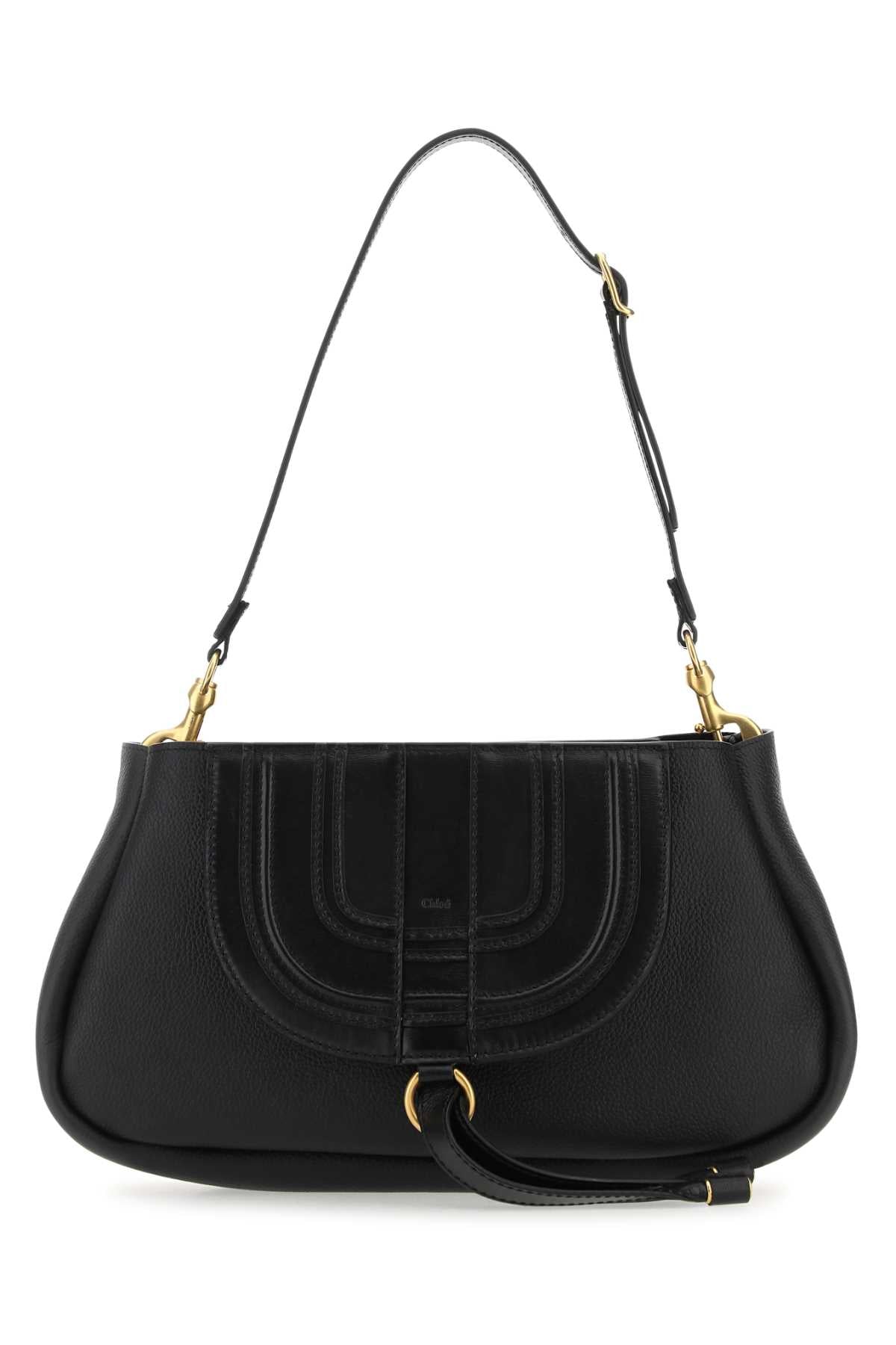 Chloe Women Black Leather Marcie Clutch DestGlow