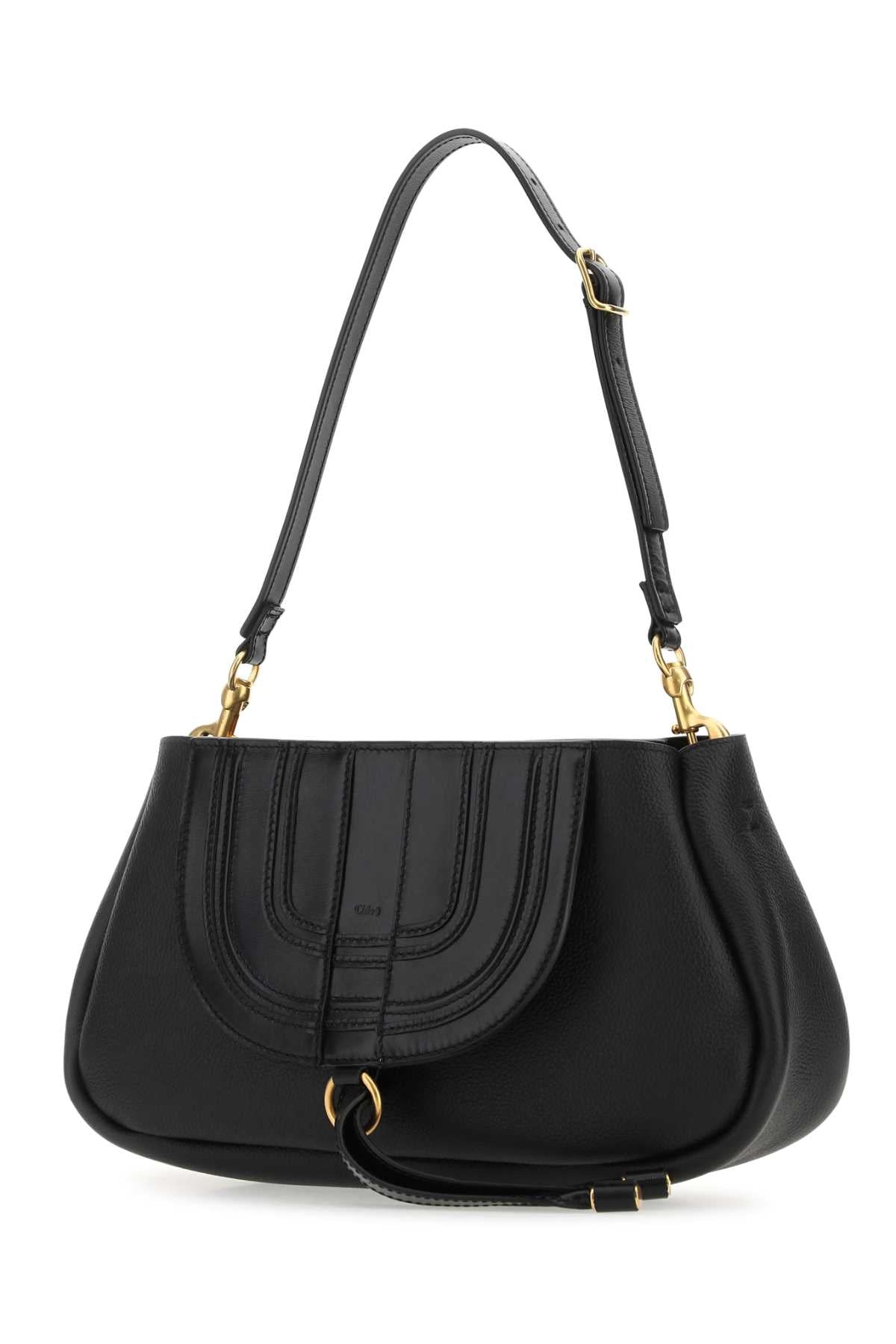 Chloe Women Black Leather Marcie Clutch DestGlow