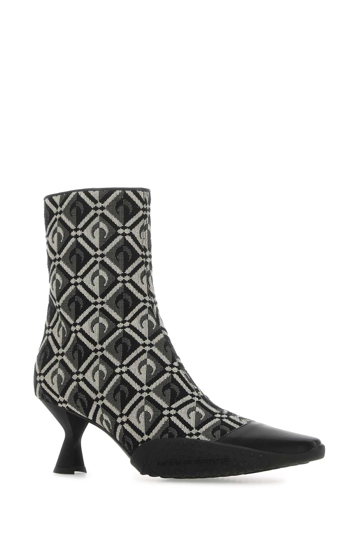 Marine Serre Women Embroidered Cotton Blend Moon Diamant Ankle Boots