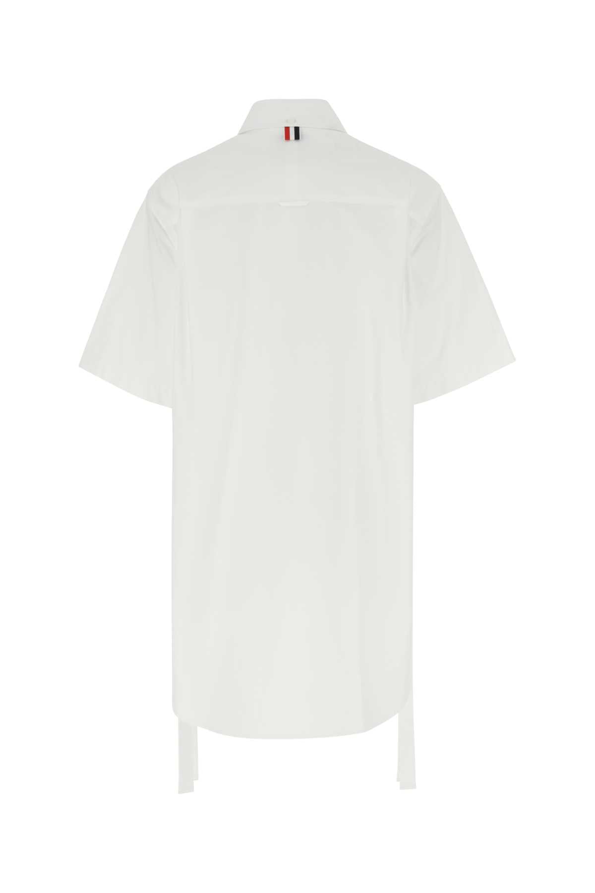 Thom Browne Women White Poplin Shirt Mini Dress DestGlow