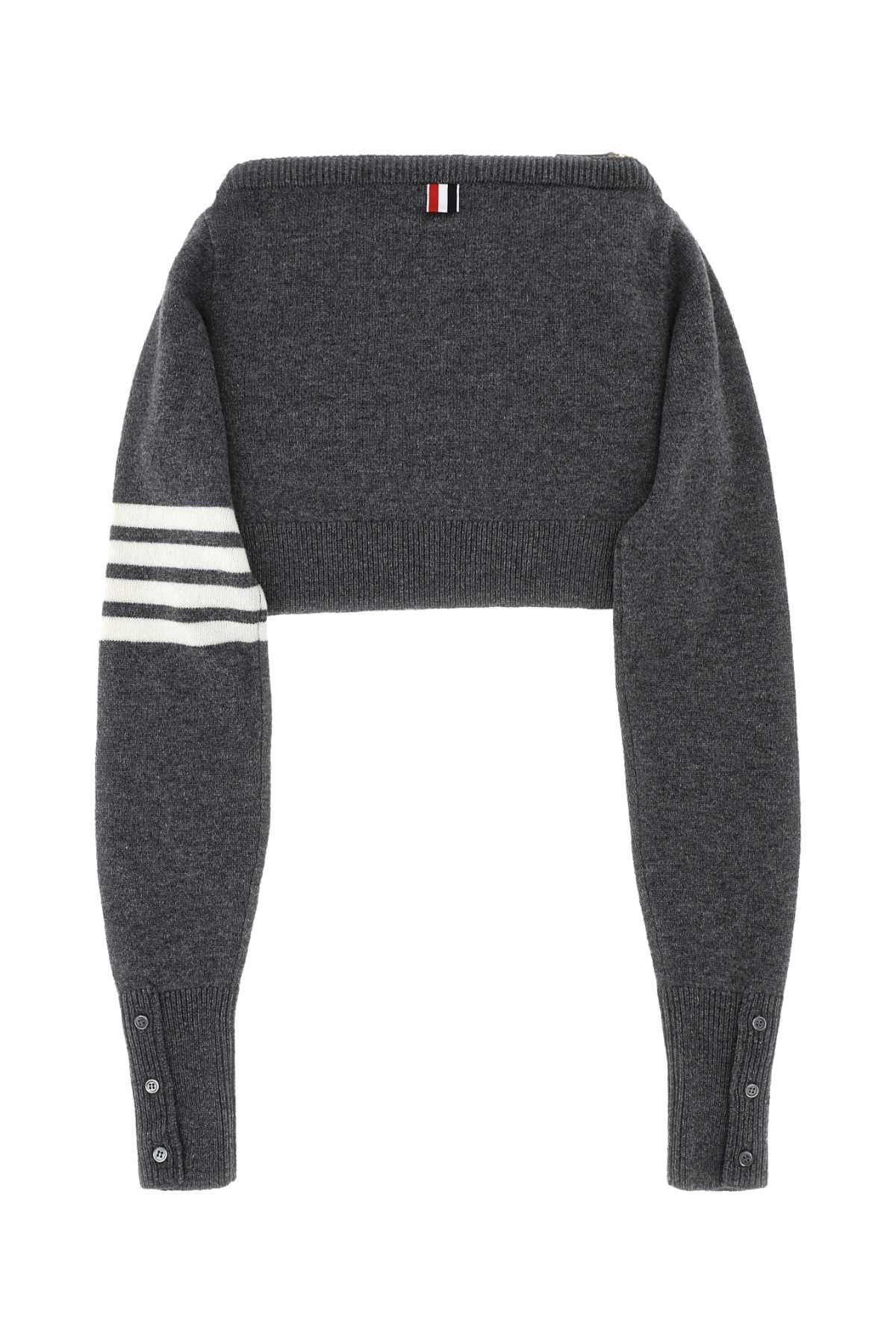 Thom Browne Unisex Melange Grey Wool Clutch by Luosophy