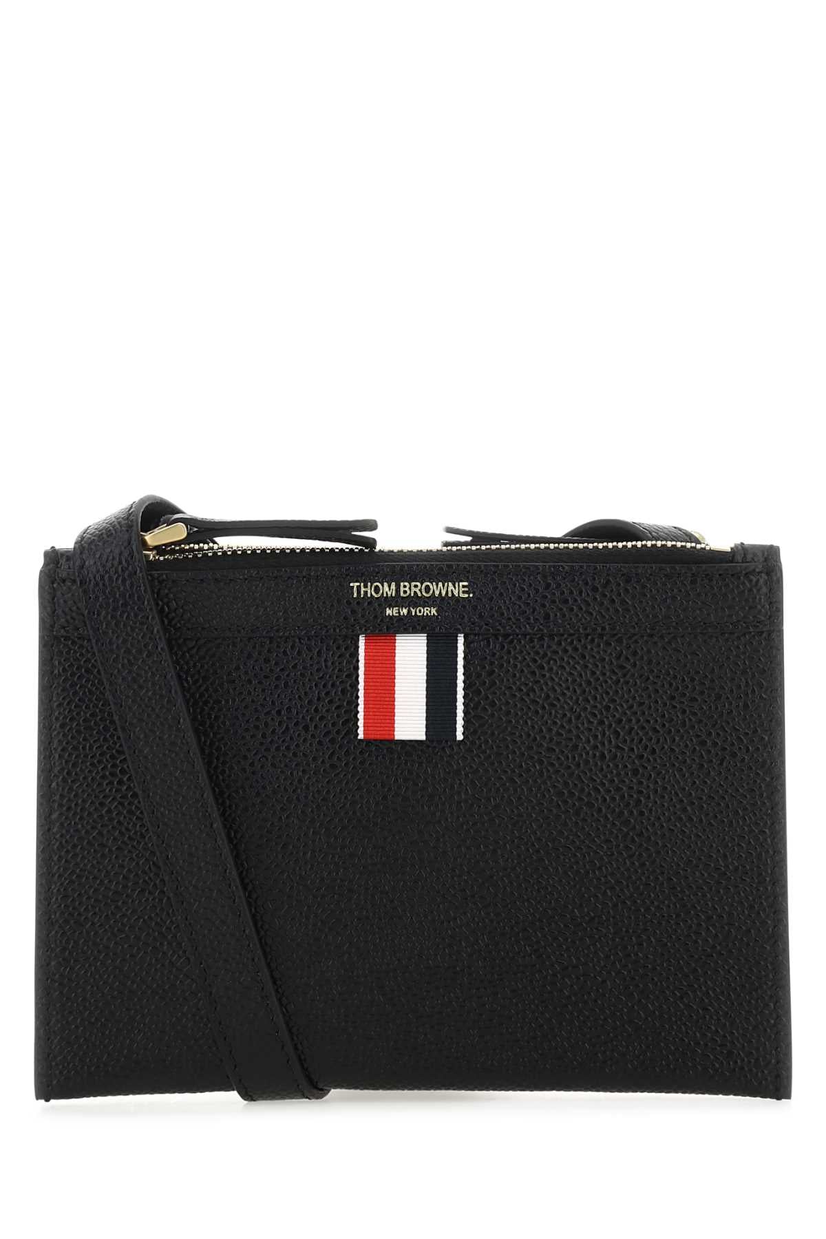 Thom Browne Women Black Leather Mini Document Holder by Luosophy