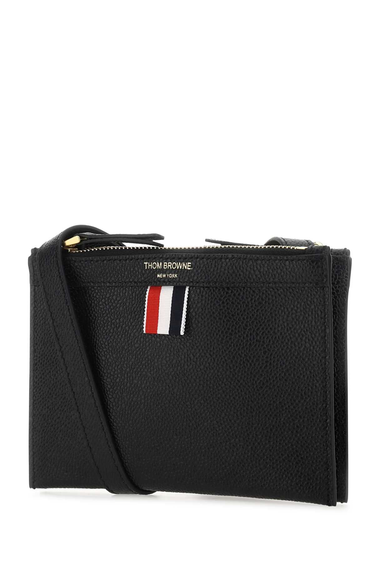 Thom Browne Women Black Leather Mini Document Holder