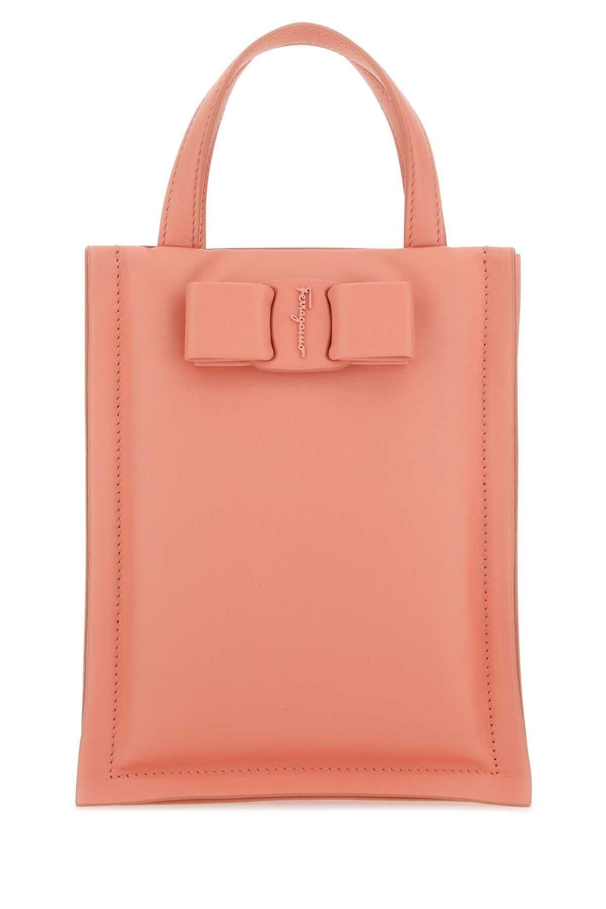 Salvatore Ferragamo Women Salmon Nappa Leather Mini Viva Bow Handbag DestGlow