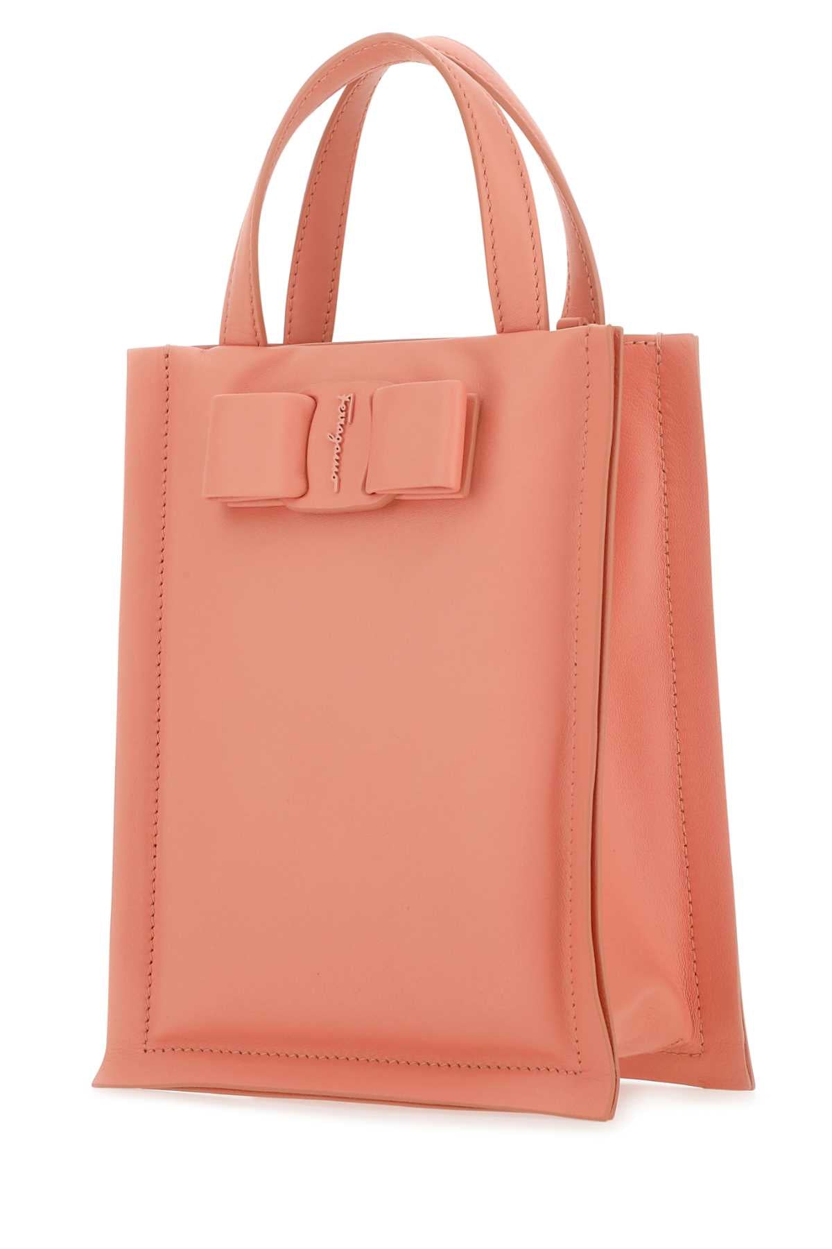 Salvatore Ferragamo Women Salmon Nappa Leather Mini Viva Bow Handbag DestGlow