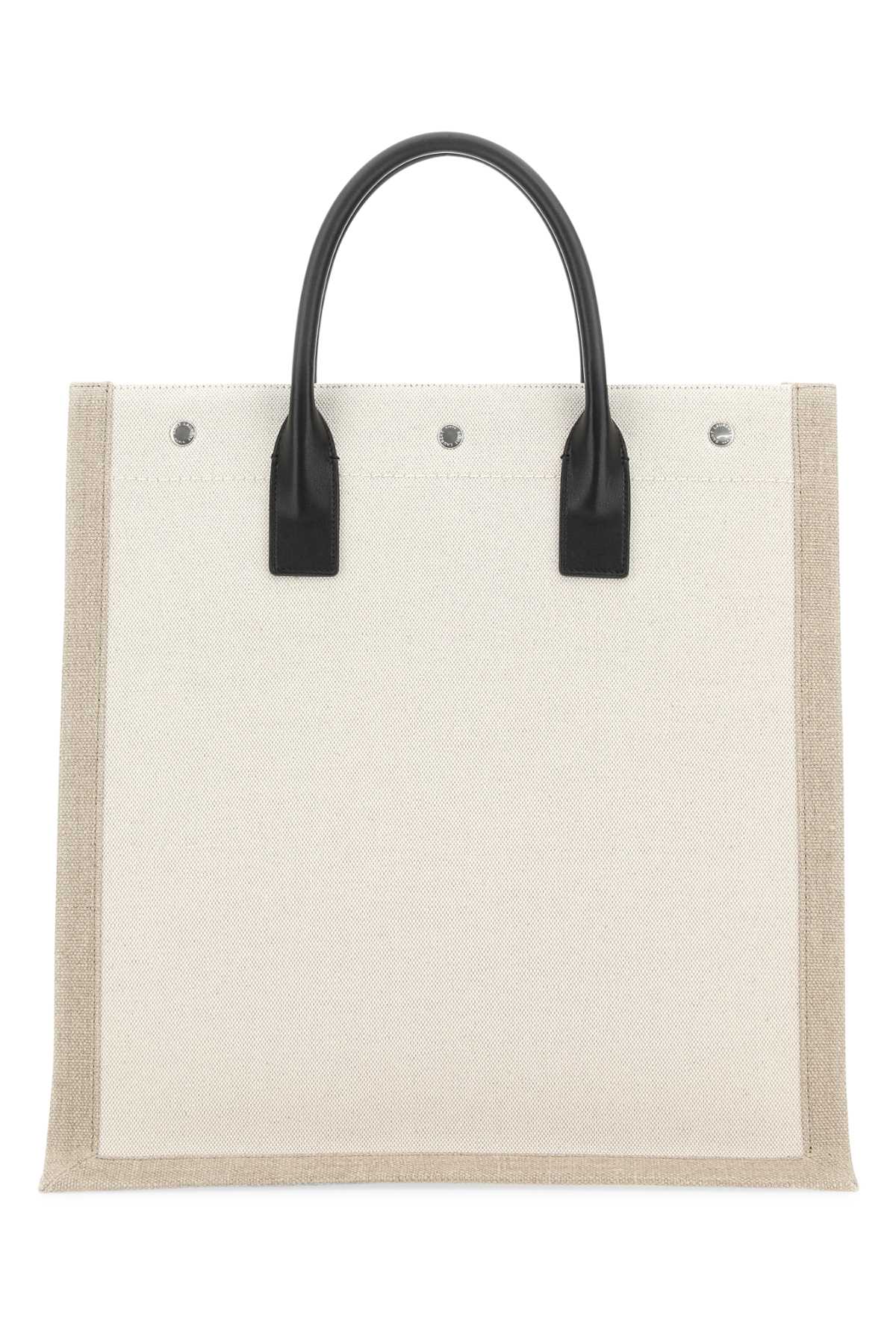 Saint Laurent Men Two-Tone Canvas Rive Gauche Shopping Bag by Luosophy