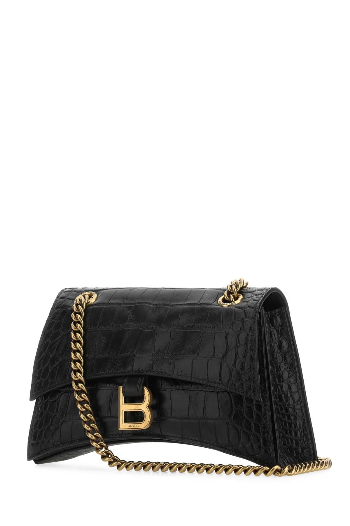Balenciaga Women Black Leather Crush S Shoulder Bag DestGlow