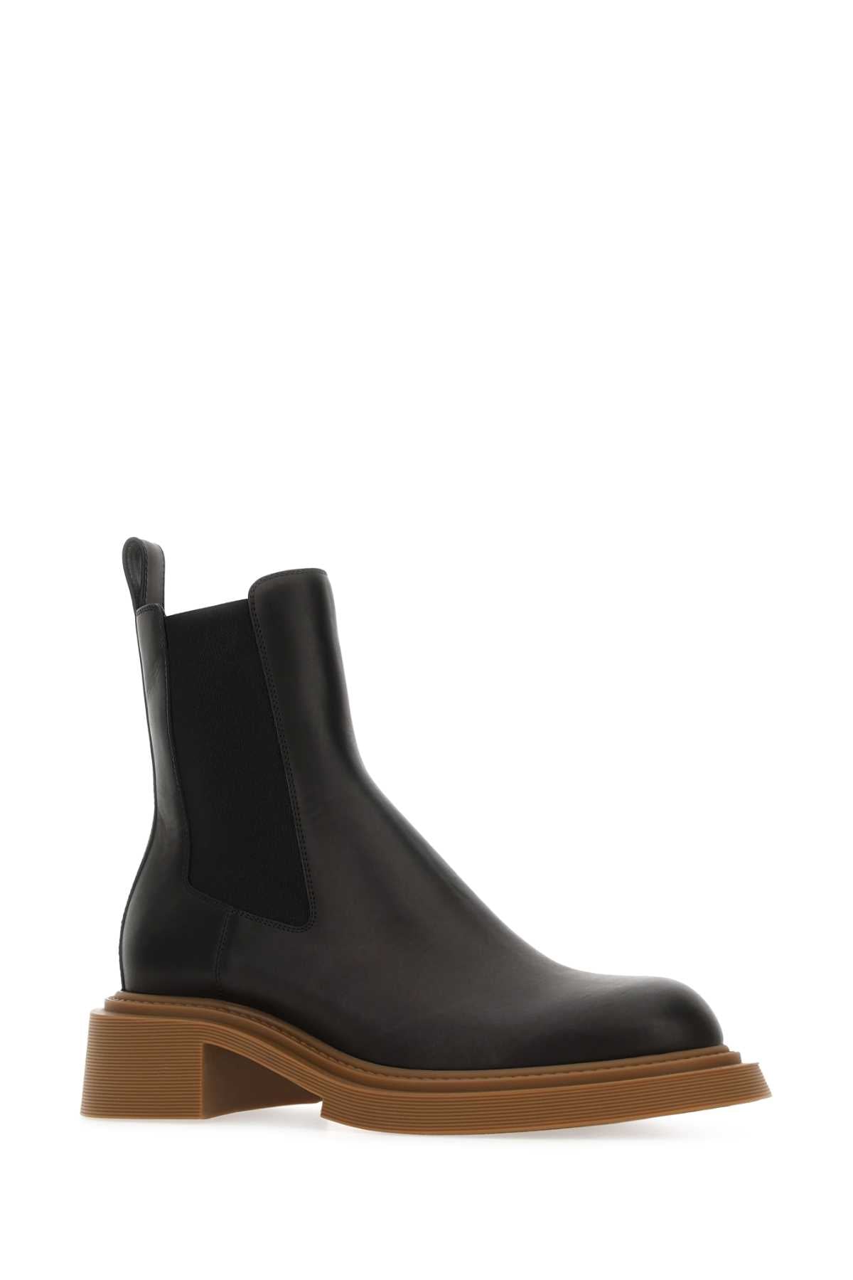 Loewe Men Black Leather Chelsea Ankle Boots by Luosophy