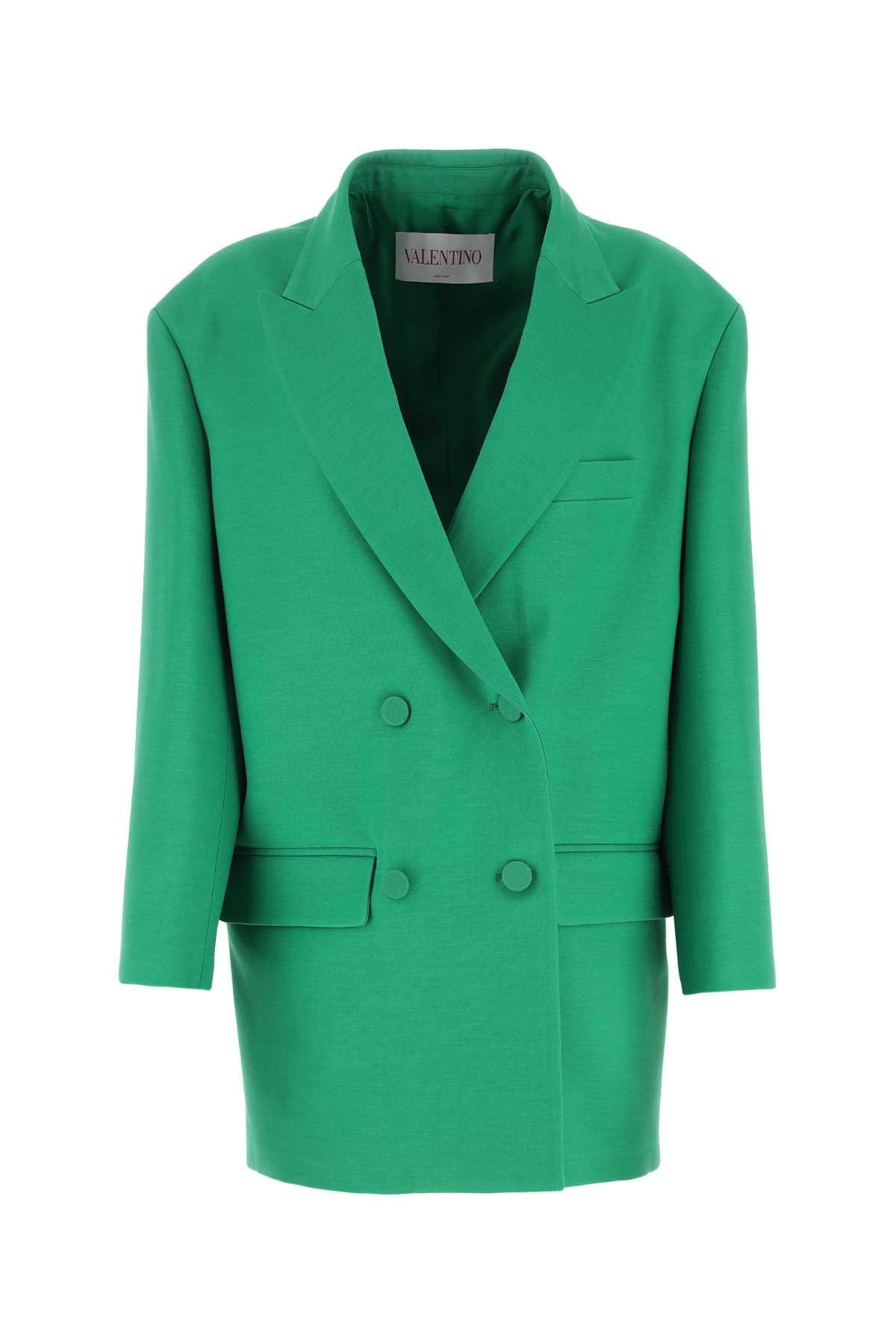 Valentino Garavani Women Green Crepe Couture Oversize Blazer DestGlow