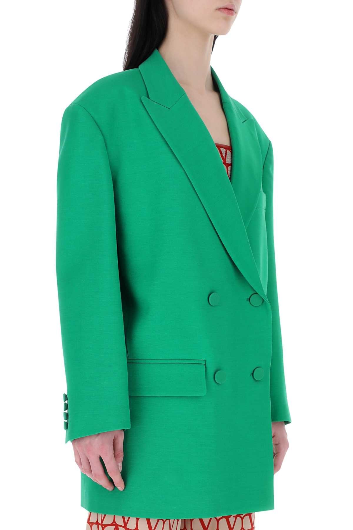 Valentino Garavani Women Green Crepe Couture Oversize Blazer DestGlow