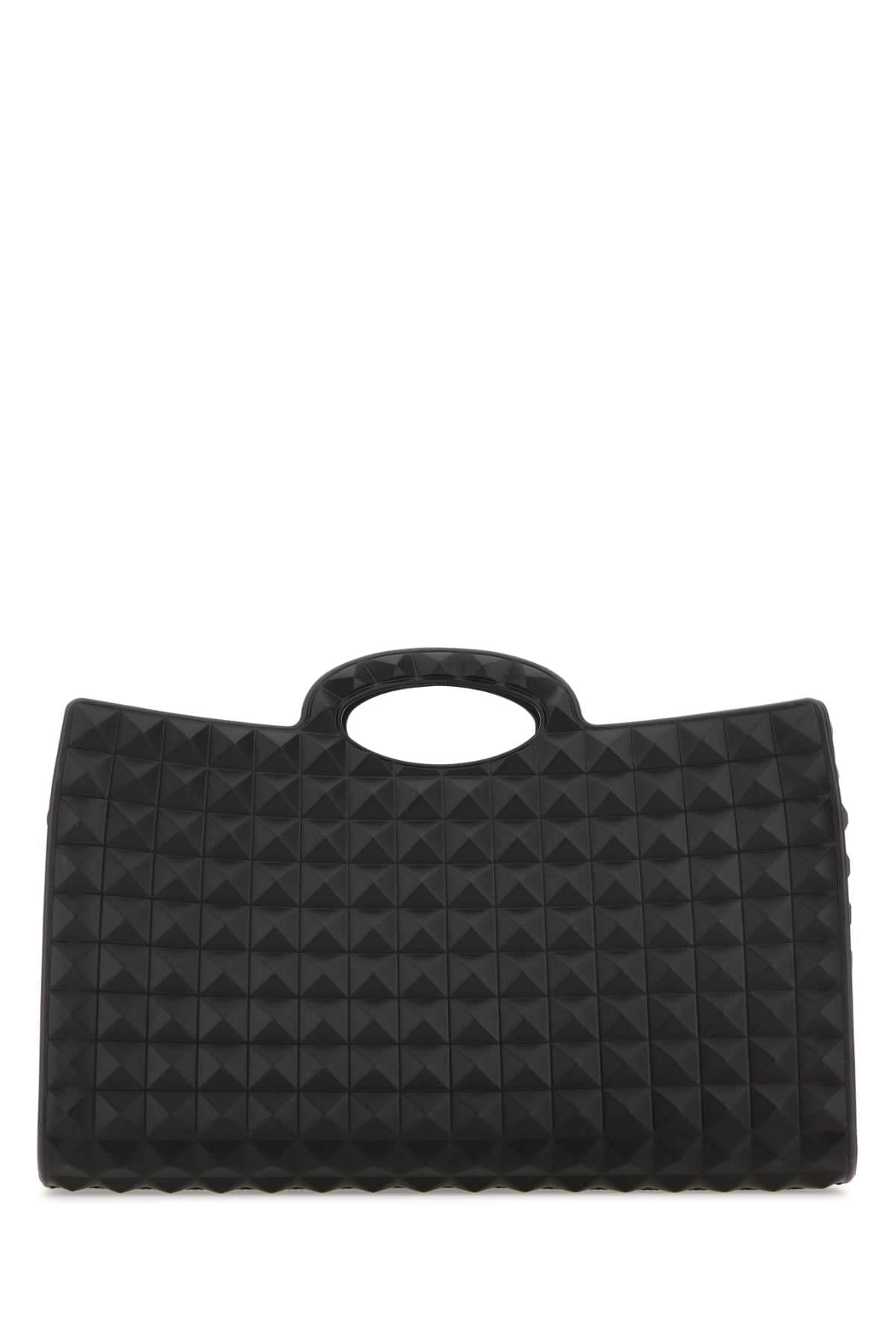 Valentino Garavani Men Black Rubber Le Troisiã¨Me Shopping Bag DestGlow