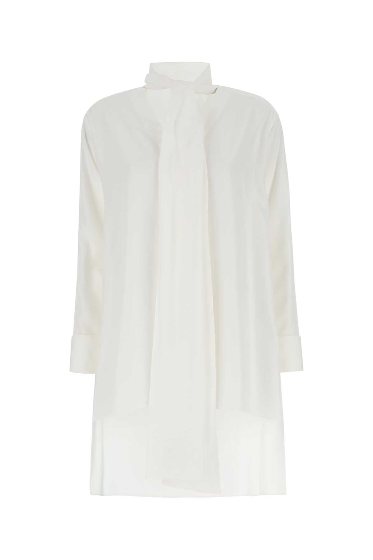 Loewe Women Ivory Crepe Oversize Blouse DestGlow