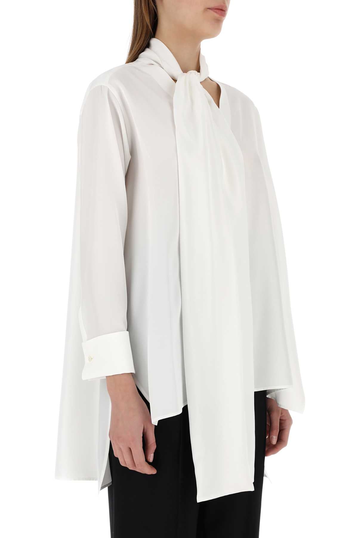 Loewe Women Ivory Crepe Oversize Blouse DestGlow