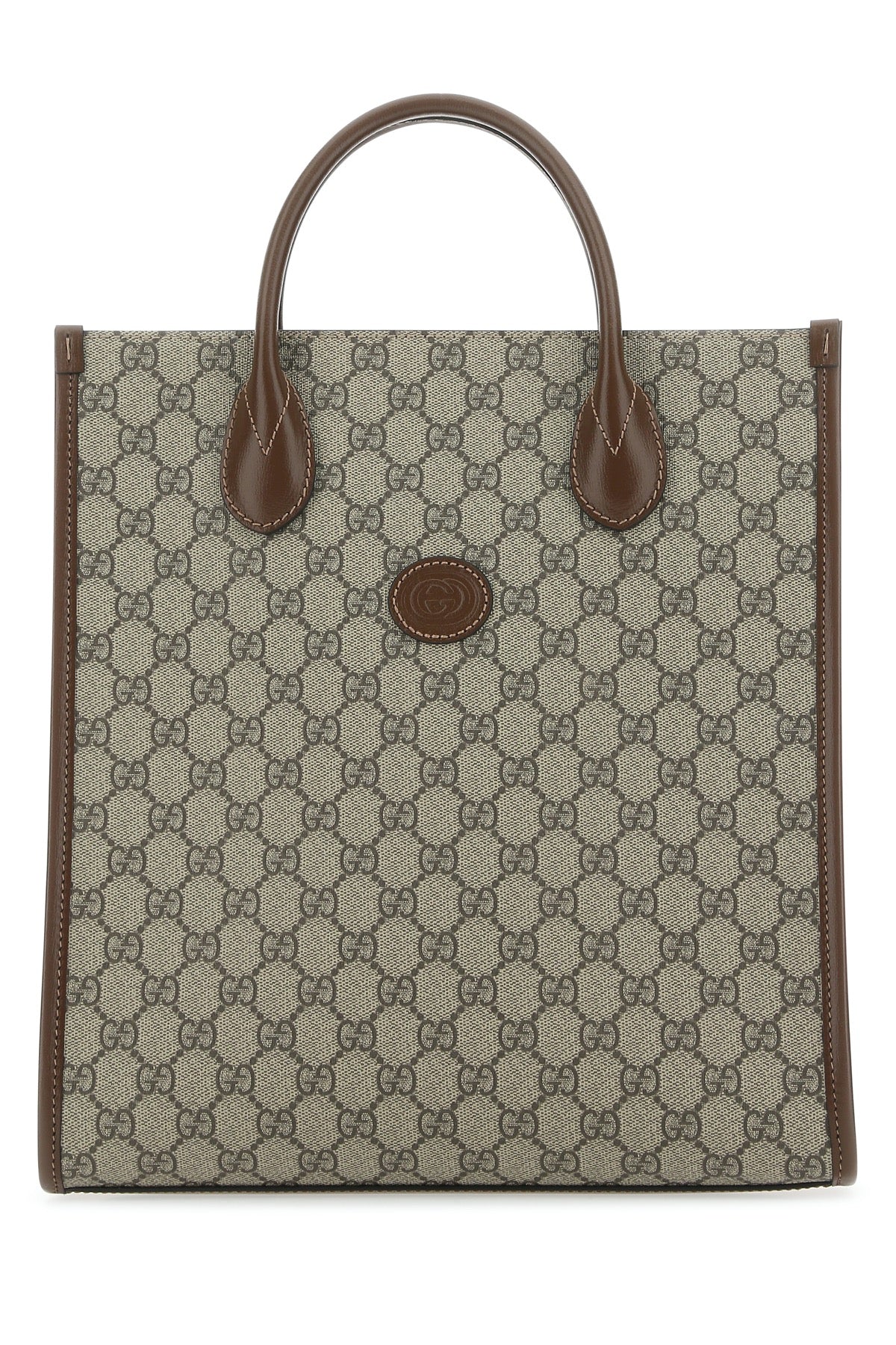 Gucci Men Gg Supreme Fabric And Leather Handbag DestGlow