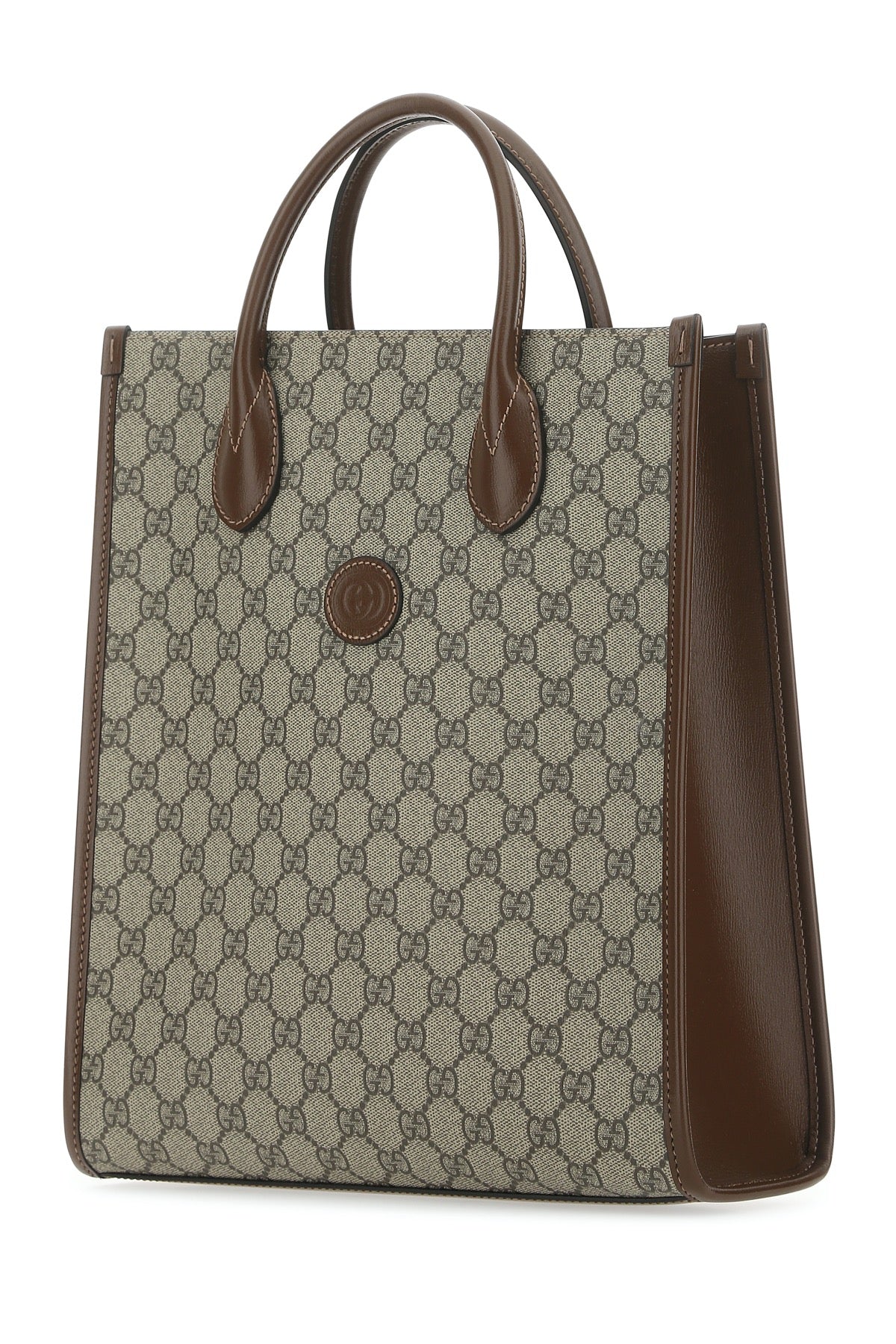 Gucci Men Gg Supreme Fabric And Leather Handbag DestGlow