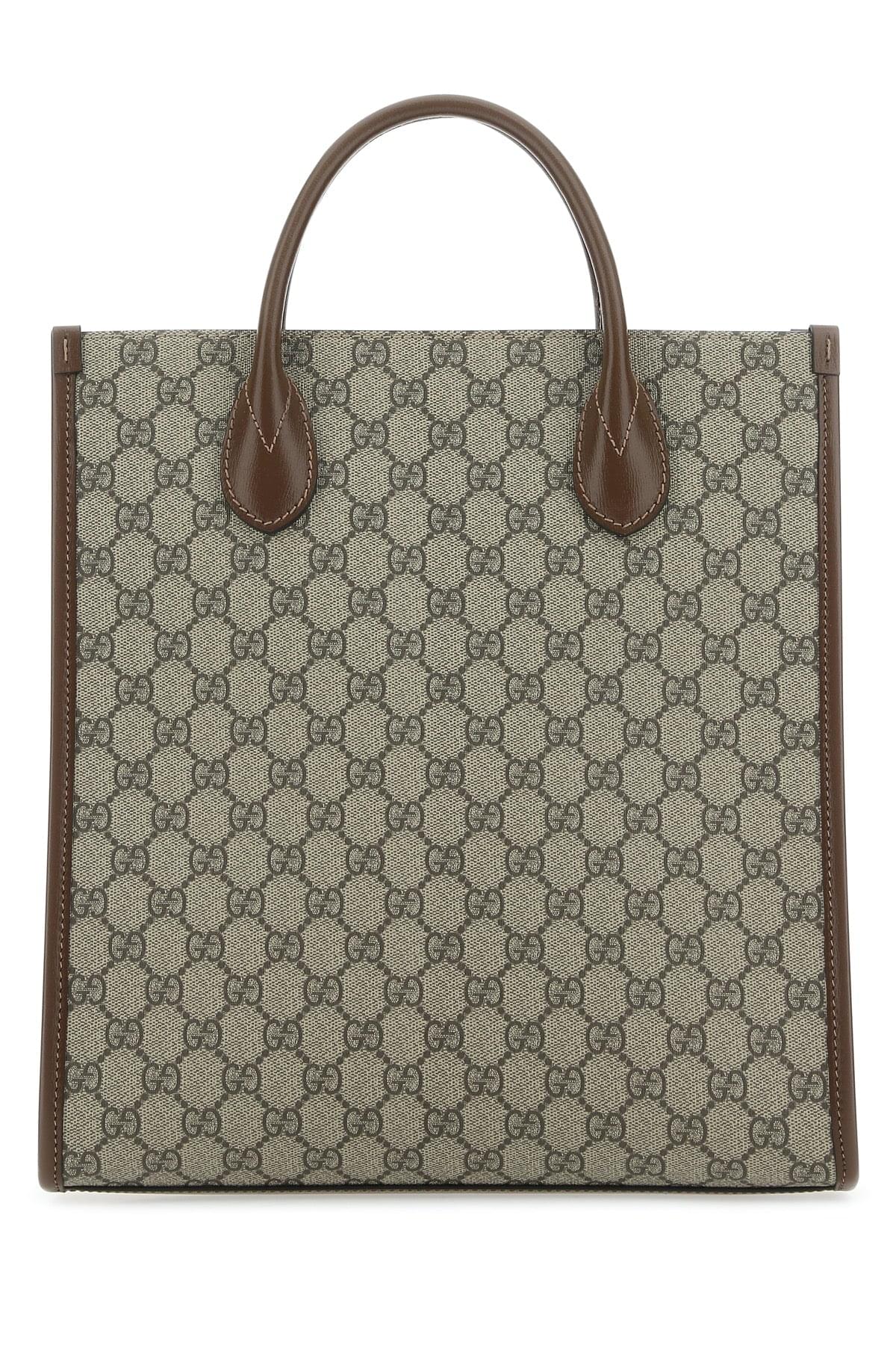 Gucci Men Gg Supreme Fabric And Leather Handbag DestGlow