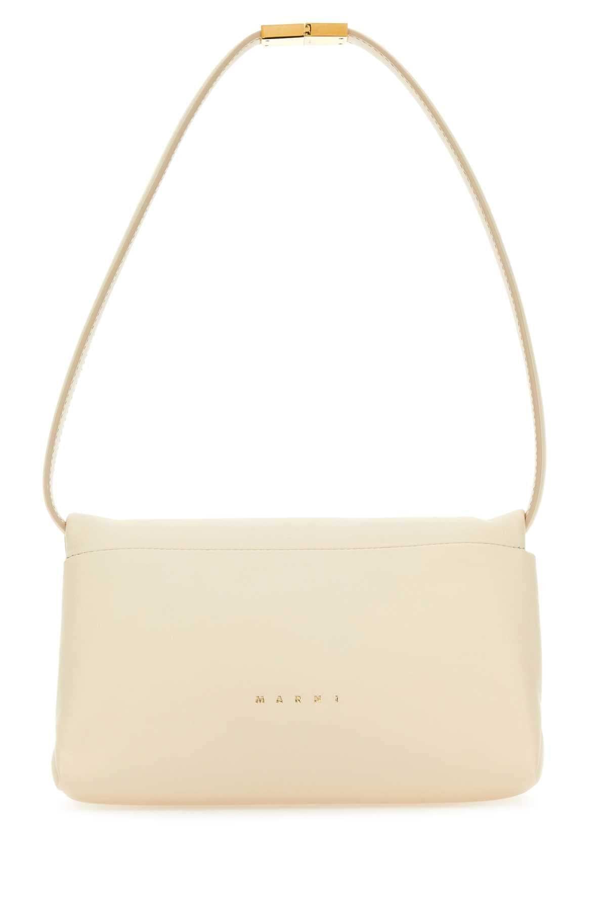 Marni Women Ivory Leather Prisma Shoulder Bag DestGlow