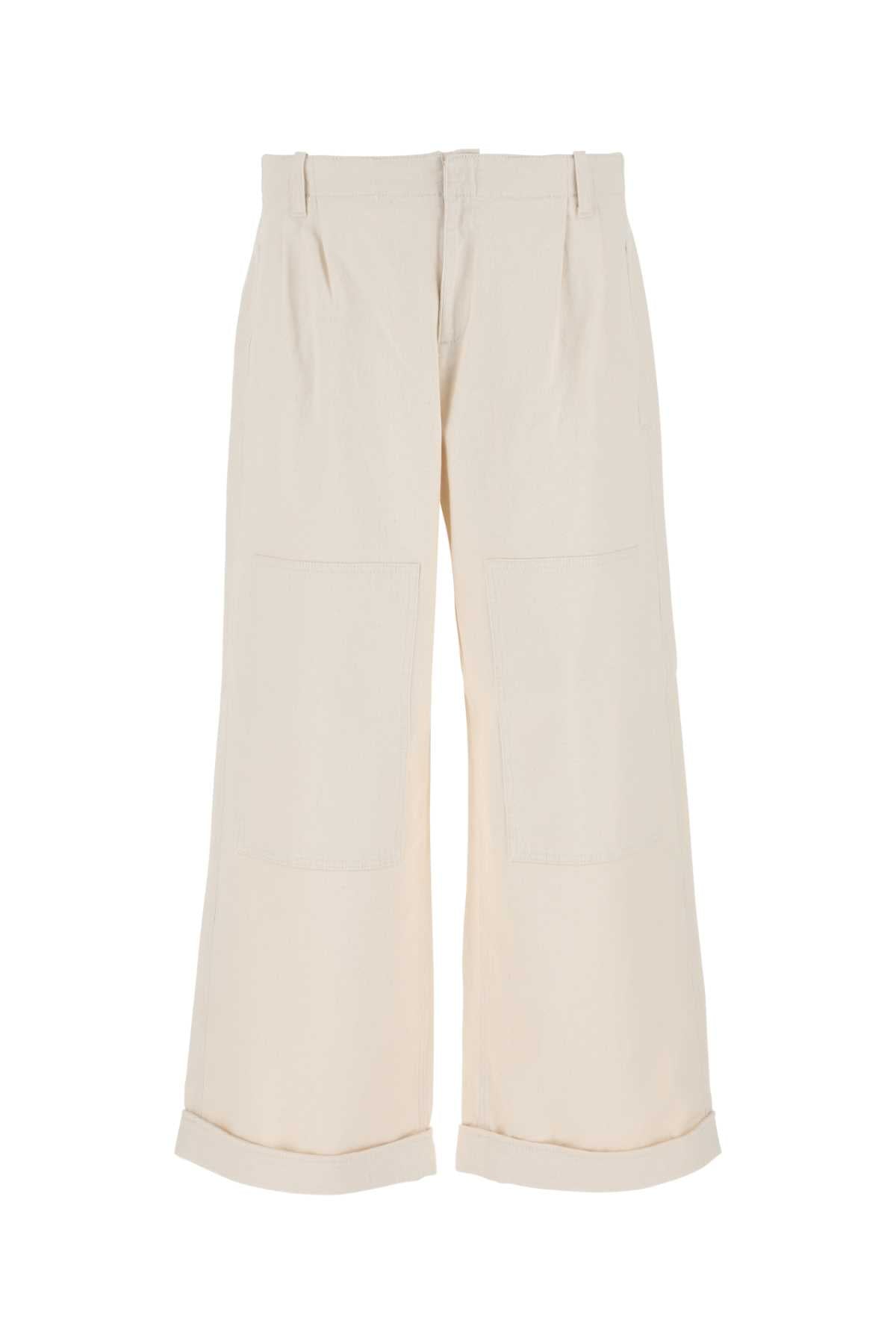 Etro men melange ivory stretch cotton wide-leg pant — product image 1
