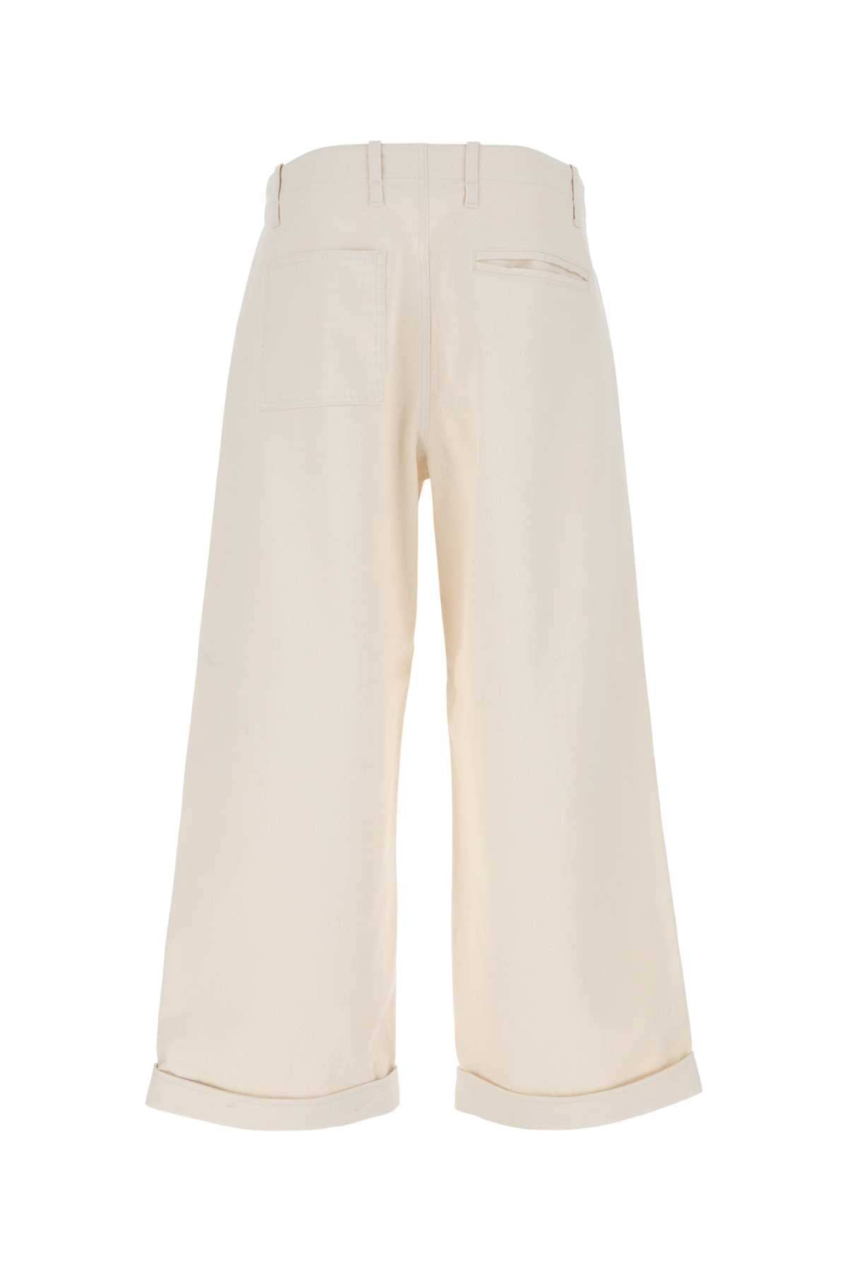 Etro men melange ivory stretch cotton wide-leg pant — product image 2