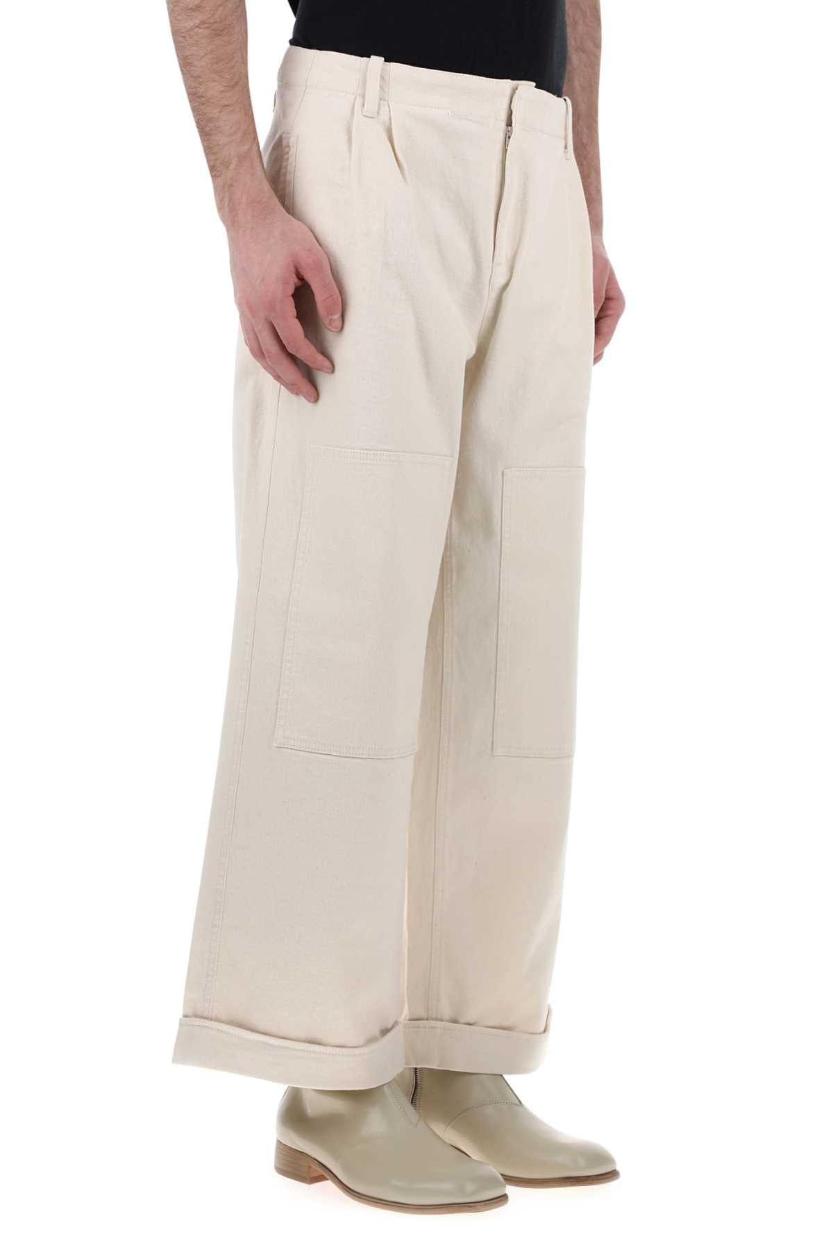 Etro men melange ivory stretch cotton wide-leg pant — product image 3