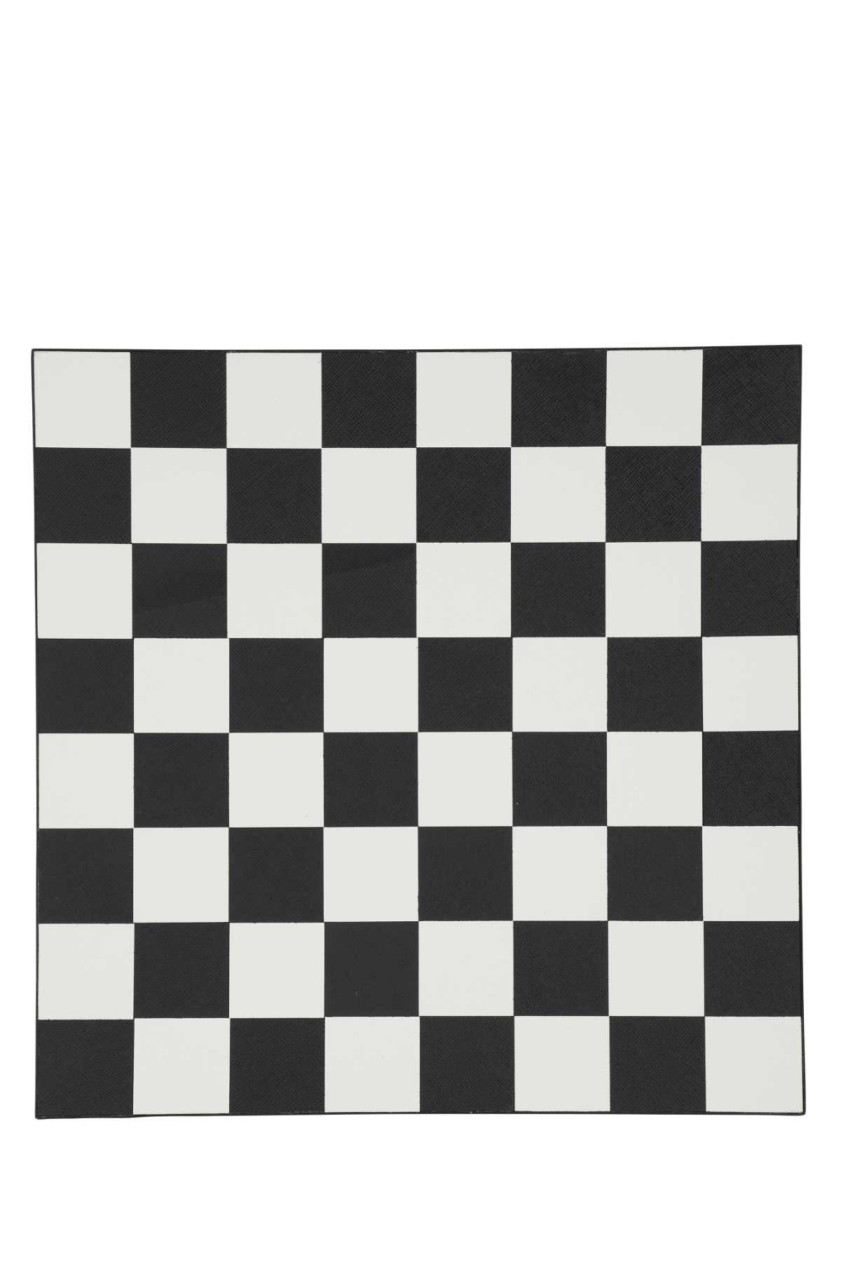 Prada Unisex Black Leather Checkers Game Kit DestGlow