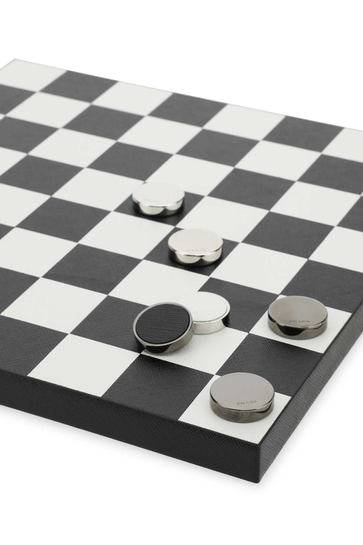 Prada Unisex Black Leather Checkers Game Kit DestGlow