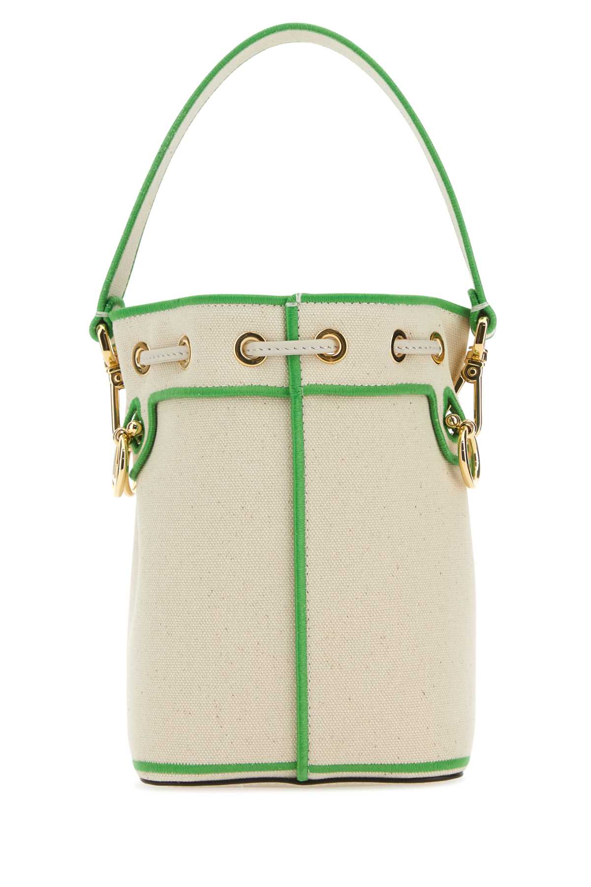 Fendi Women Sand Canvas Mini Mon Tresor Bucket Bag by Luosophy