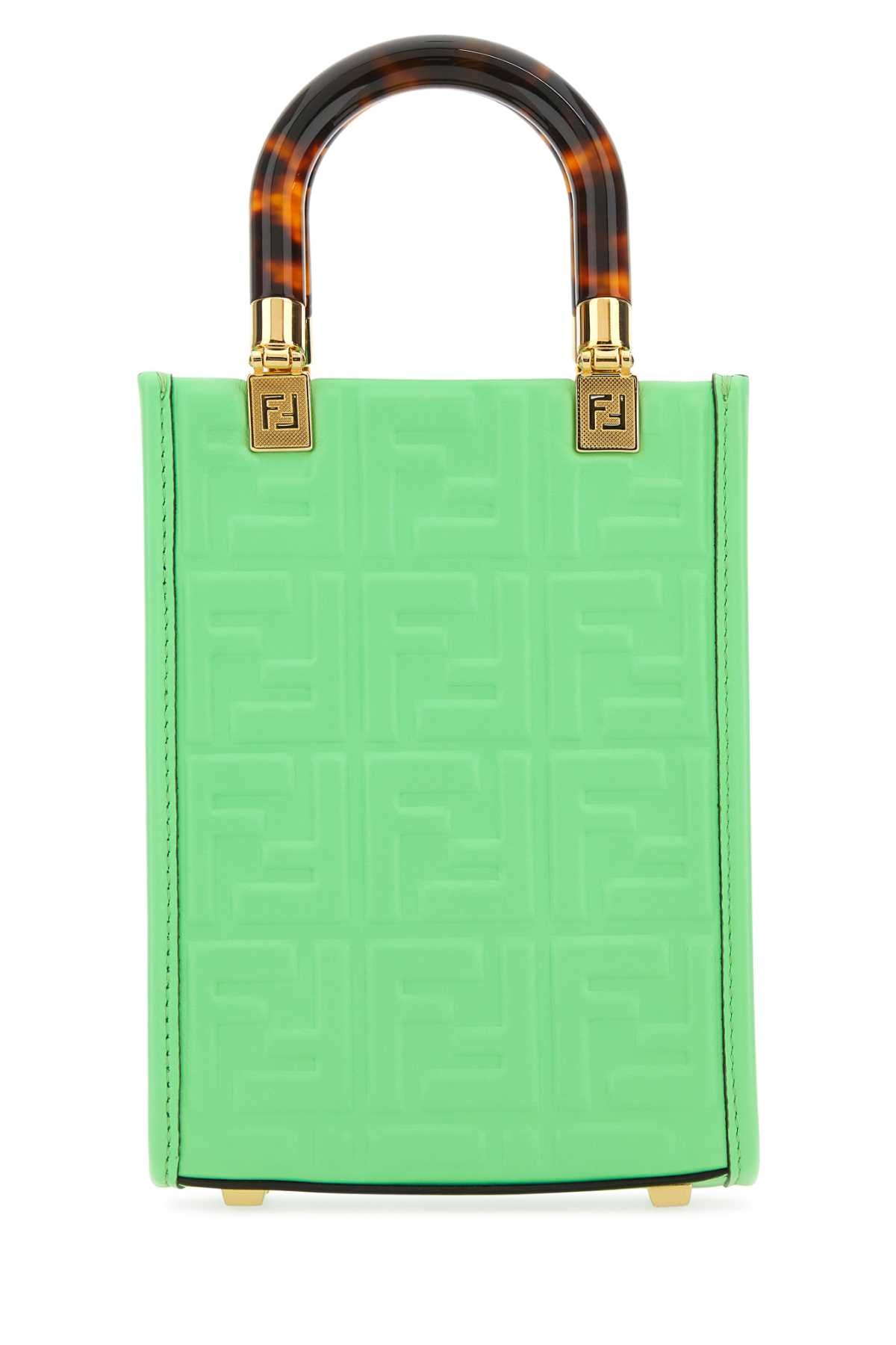 Fendi Women Green Leather Mini Sunshine Handbag DestGlow