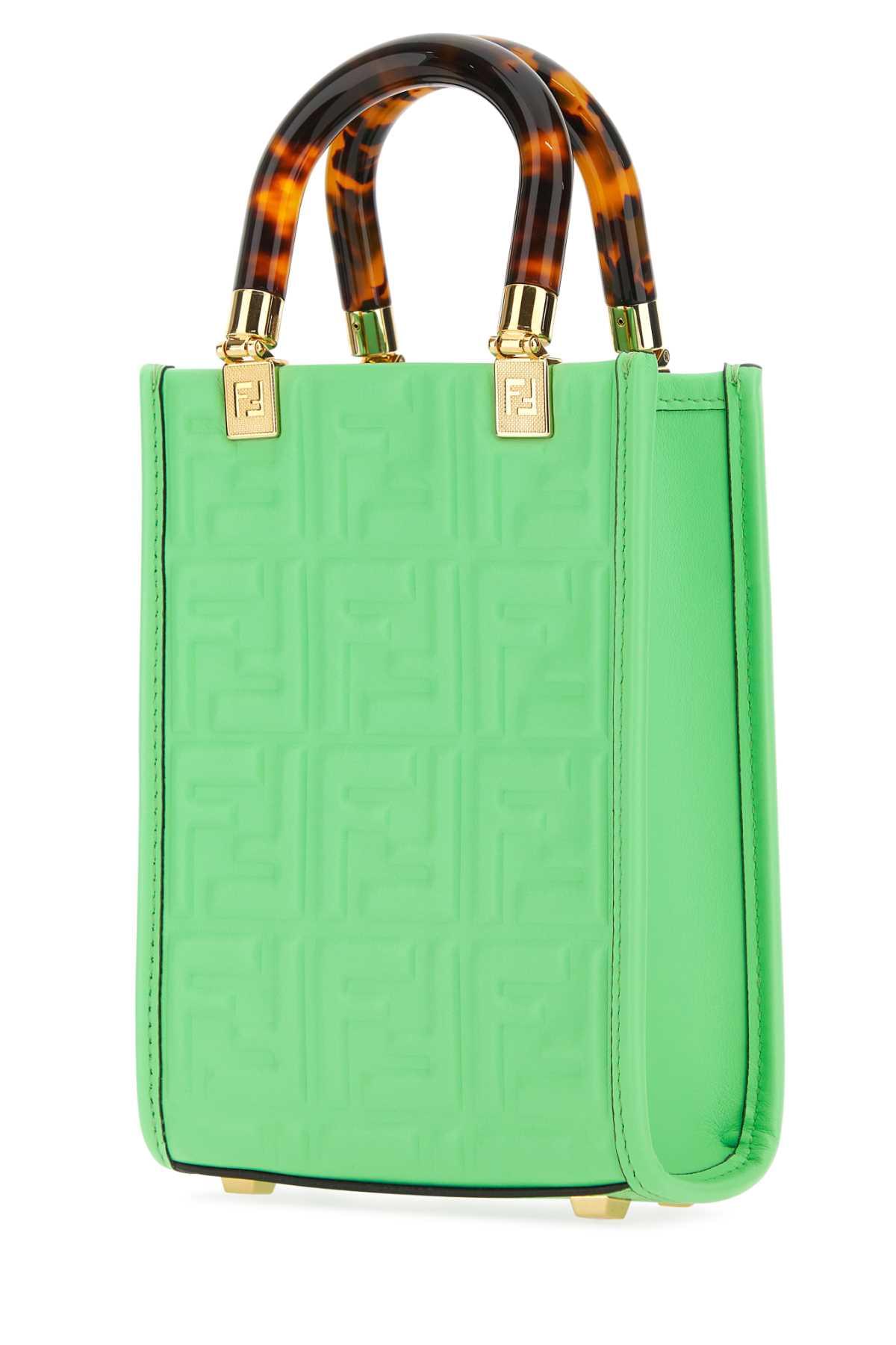Fendi Women Green Leather Mini Sunshine Handbag DestGlow