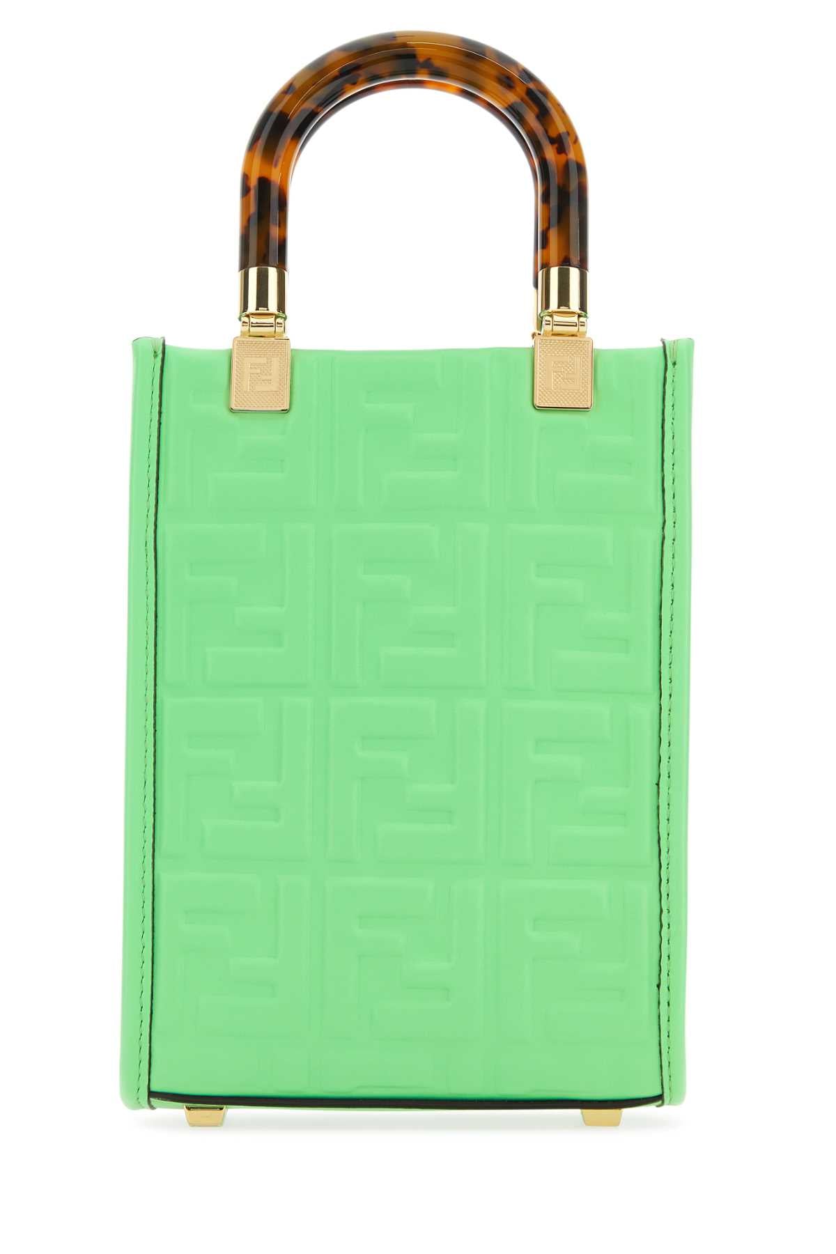Fendi Women Green Leather Mini Sunshine Handbag DestGlow
