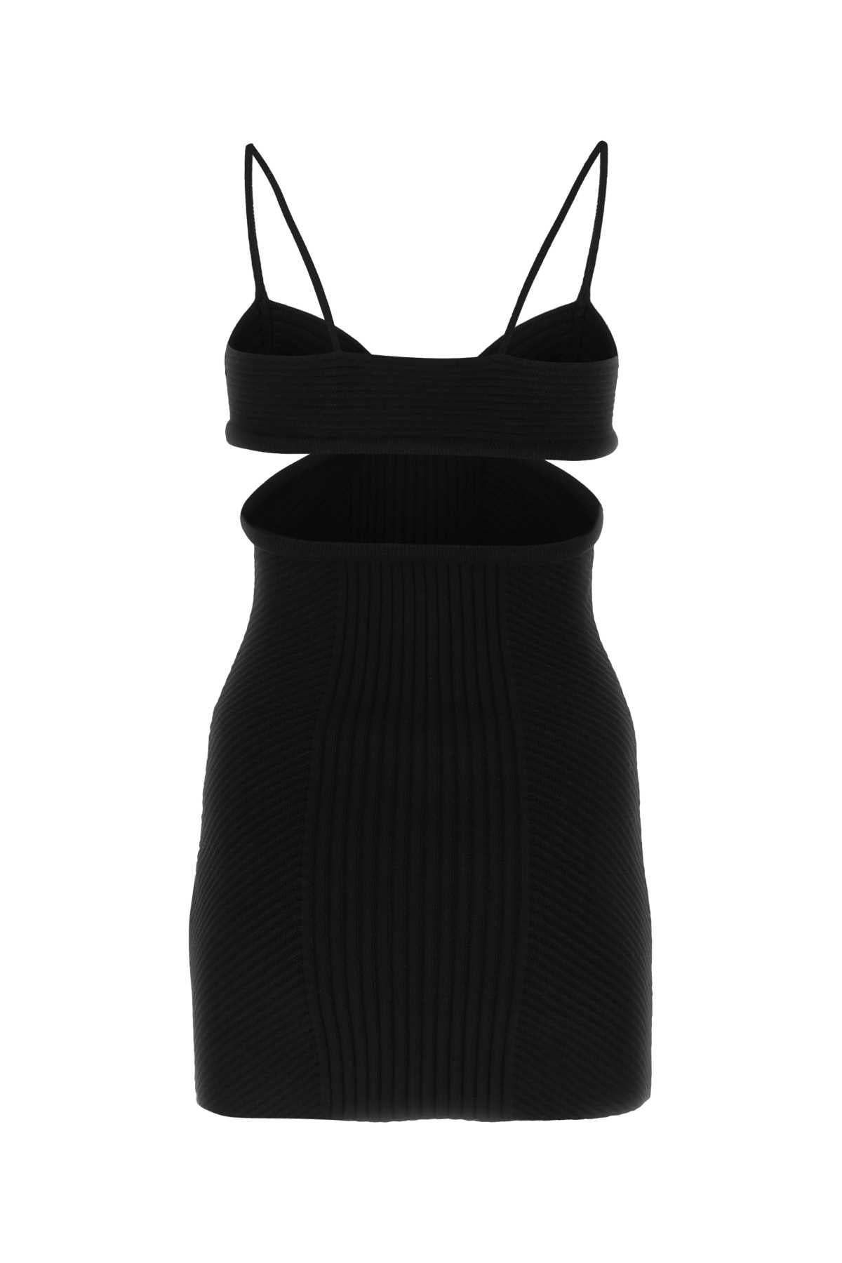 Off White Women Black Viscose Blend Mini Dress DestGlow