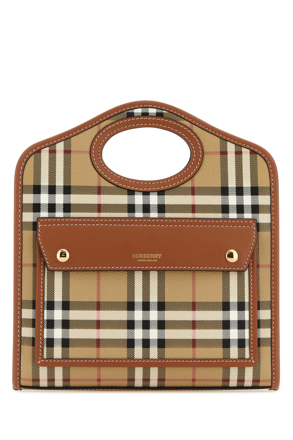 Burberry Women Printed Canvas And Leather Mini Pocket Handbag DestGlow