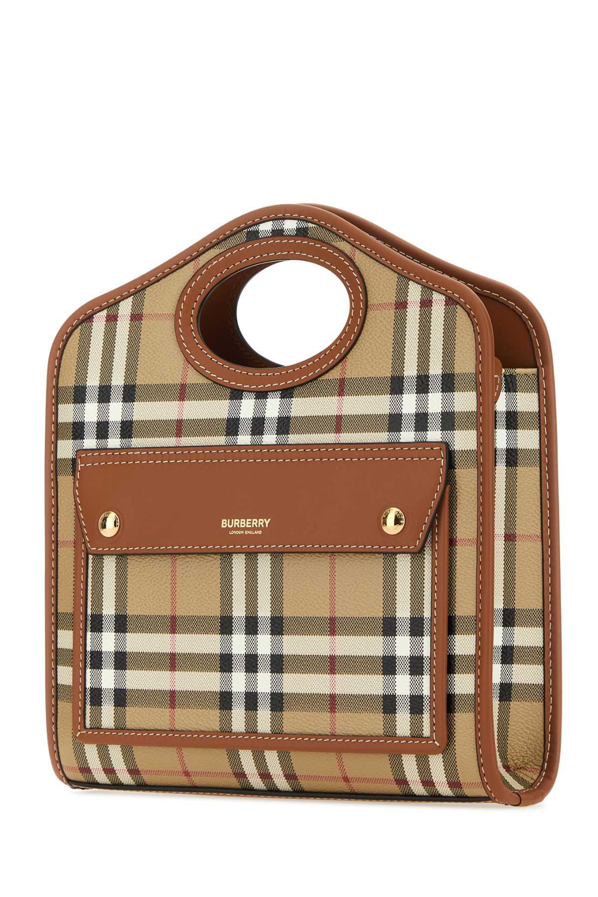 Burberry Women Printed Canvas And Leather Mini Pocket Handbag DestGlow