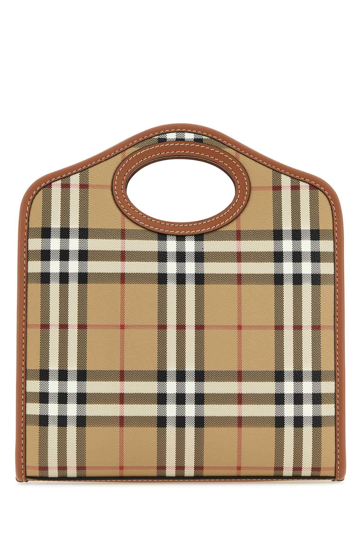 Burberry Women Printed Canvas And Leather Mini Pocket Handbag DestGlow