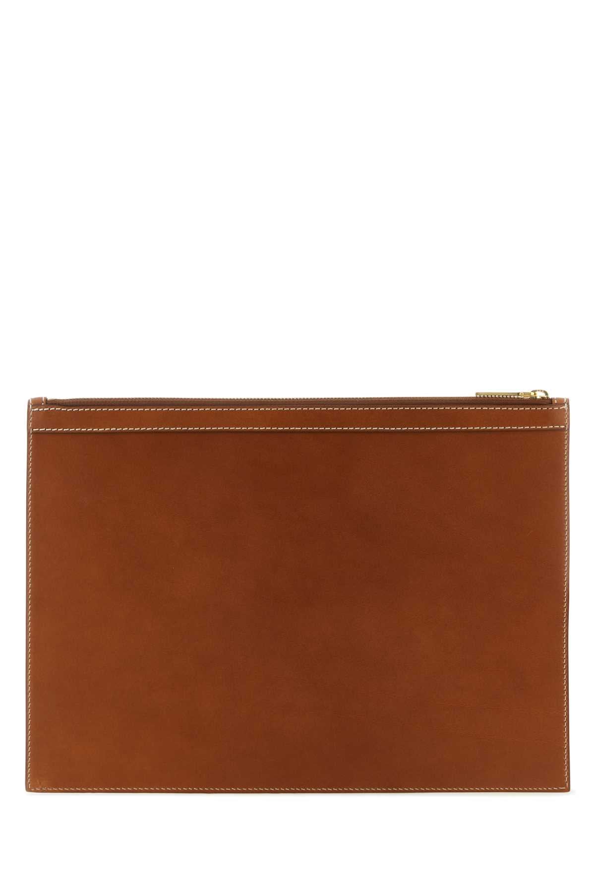 Thom Browne Men Brown Leather Document Case DestGlow