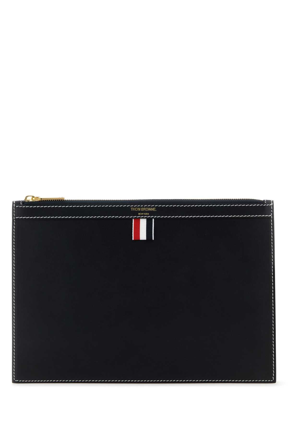 Thom Browne Men Midnight Blue Leather Document Case DestGlow