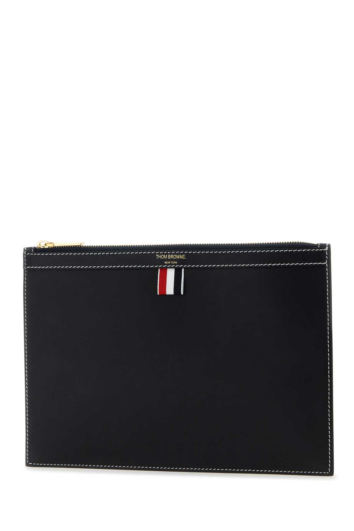 Thom Browne Men Midnight Blue Leather Document Case DestGlow