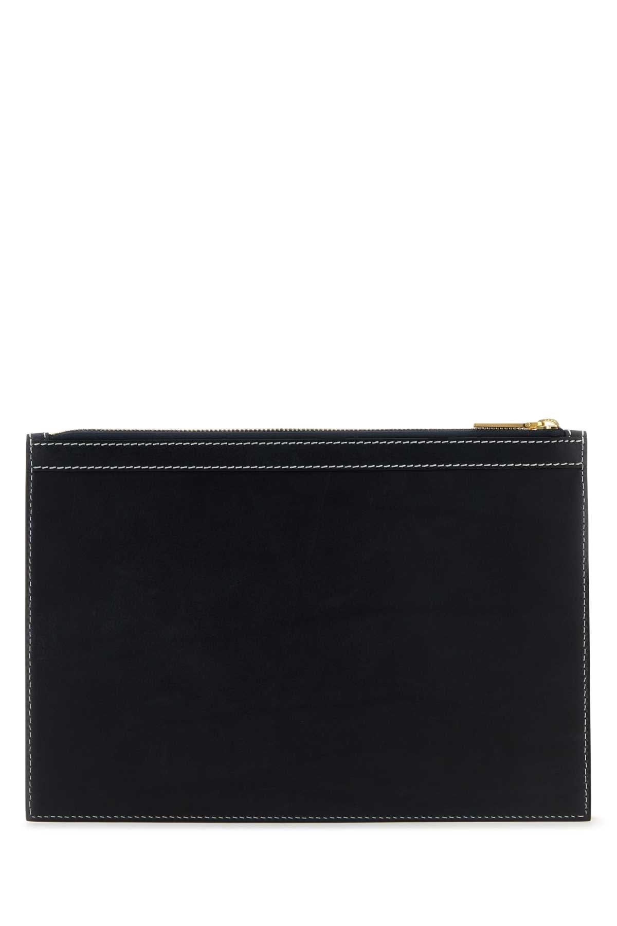 Thom Browne Men Midnight Blue Leather Document Case DestGlow