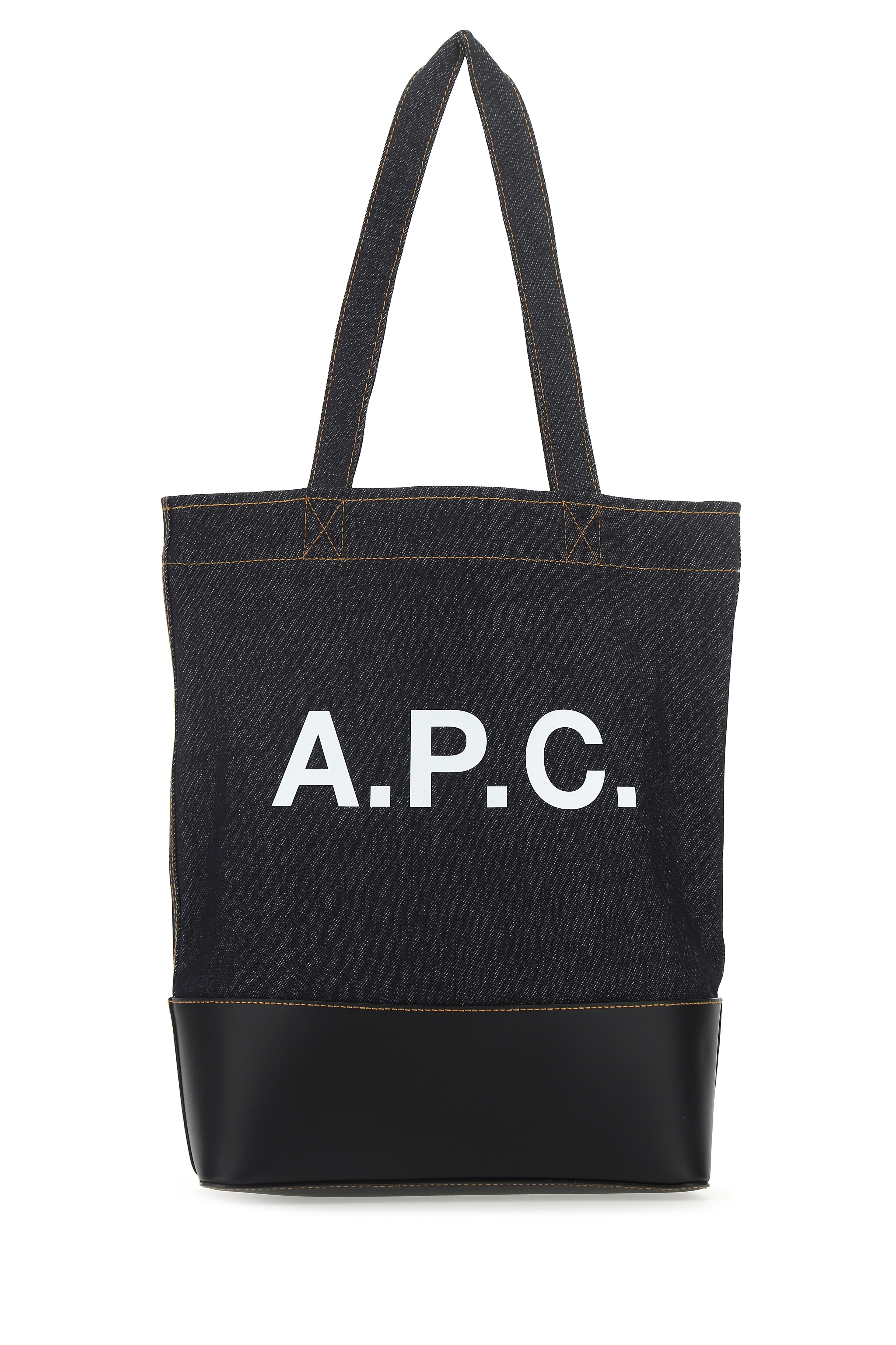 A.P.C. Men Blue Denim And Leather Shopping Bag by Luosophy