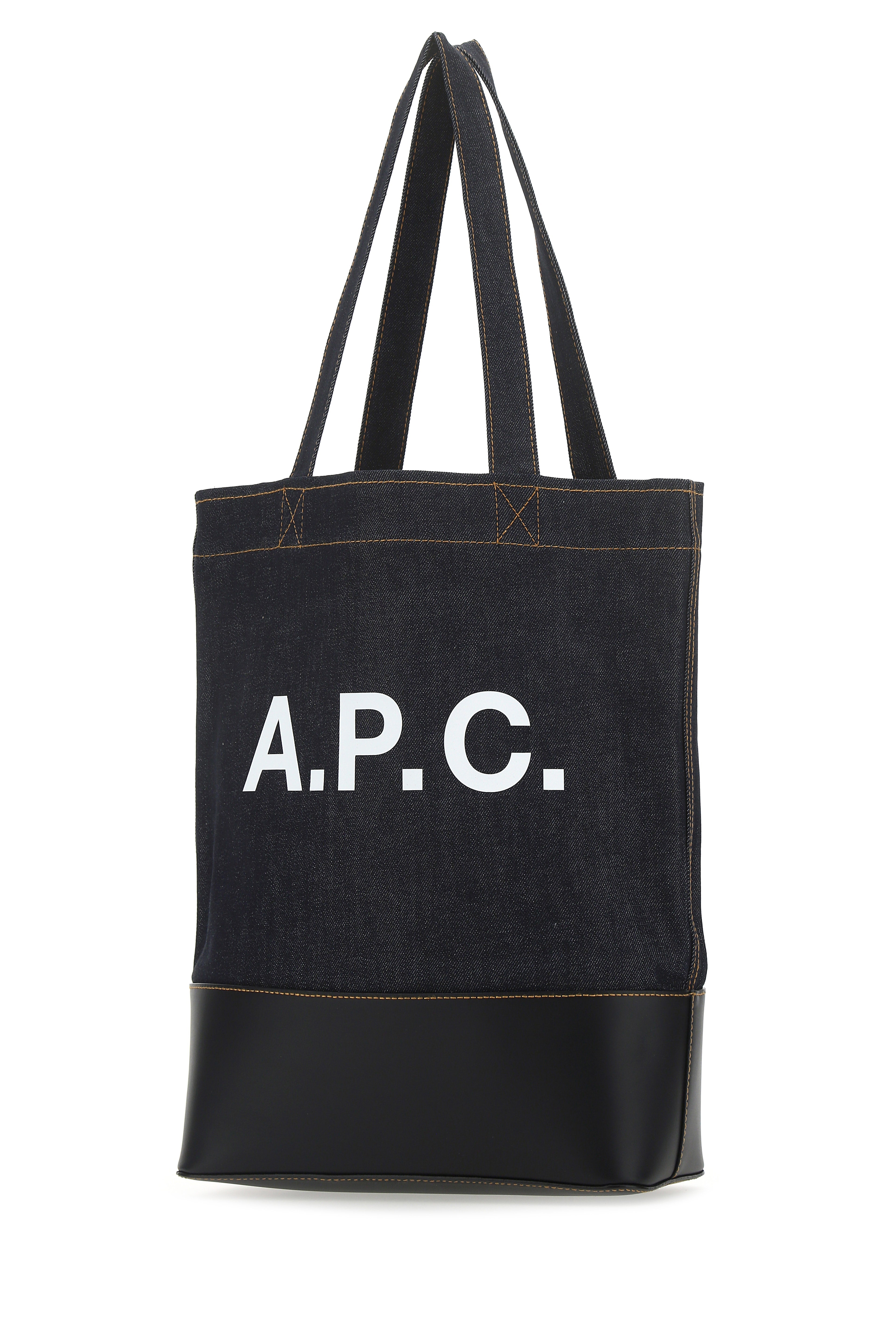 A.P.C. Men Blue Denim And Leather Shopping Bag DestGlow