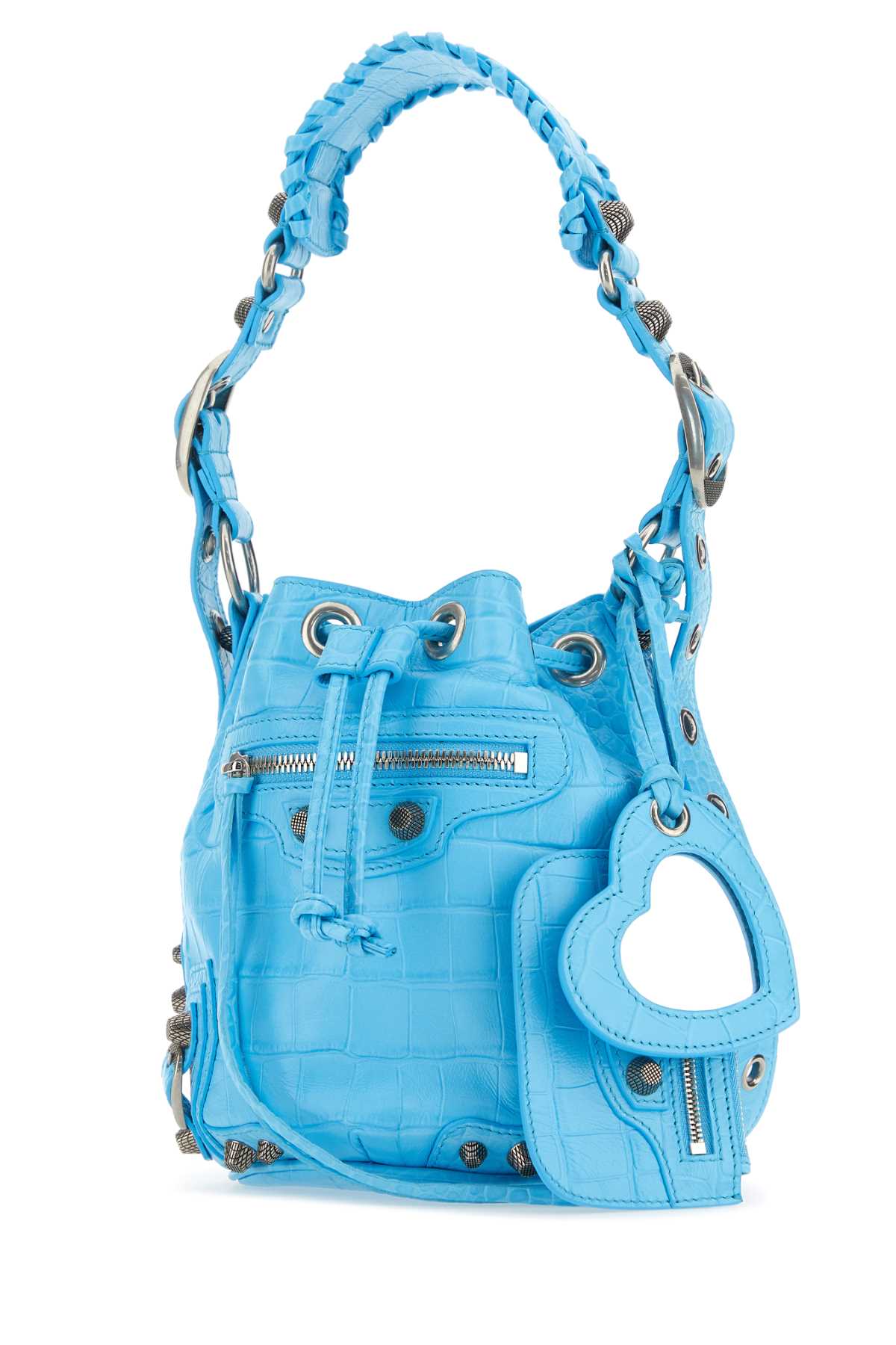 Balenciaga Women Light-Blue Leather Le Cagole Xs Bucket Bag DestGlow
