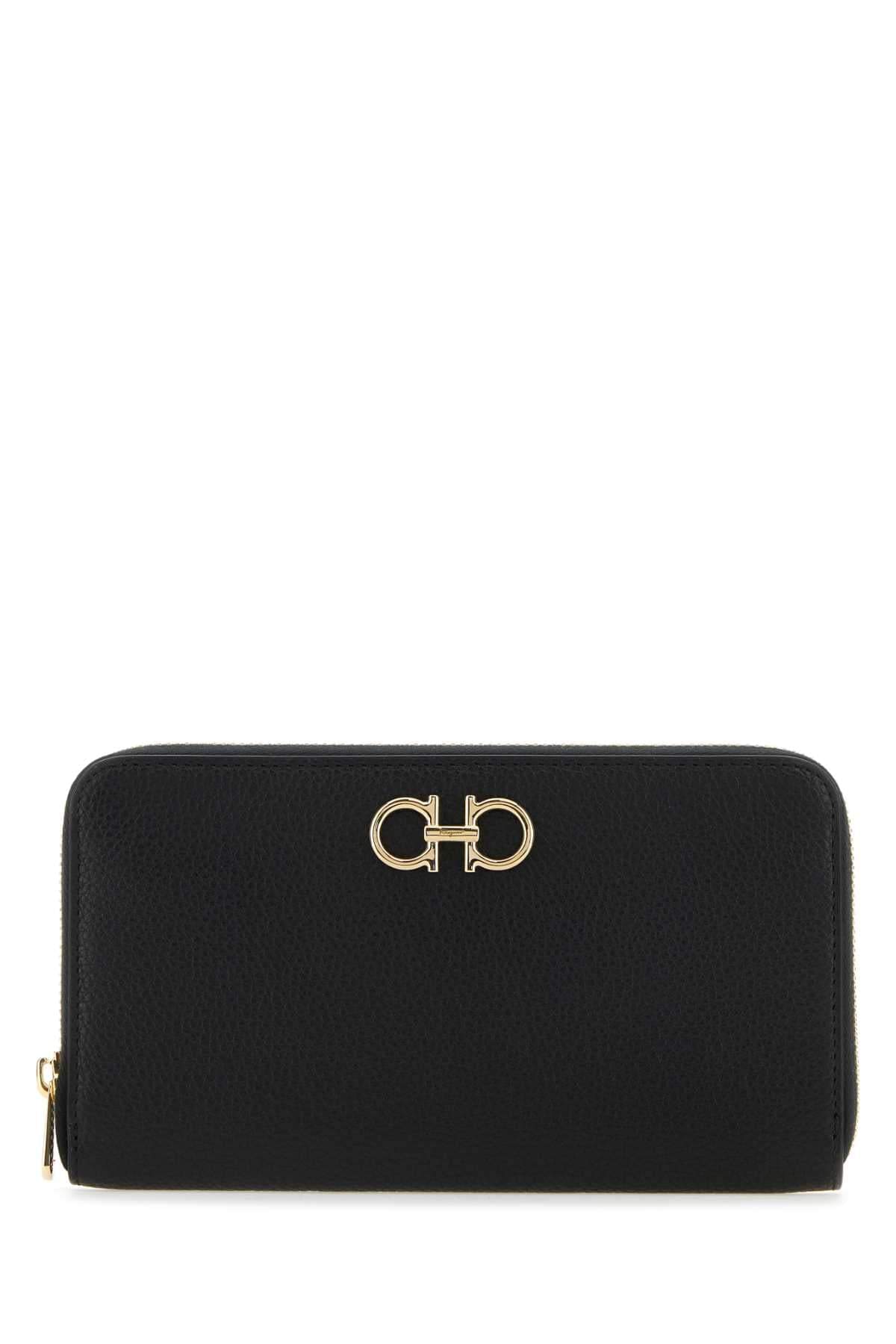 Salvatore Ferragamo Women Black Leather Wallet DestGlow