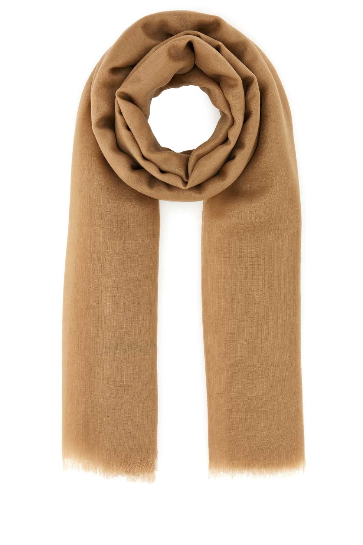 Salvatore Ferragamo Women Camel Cashmere Scarf DestGlow