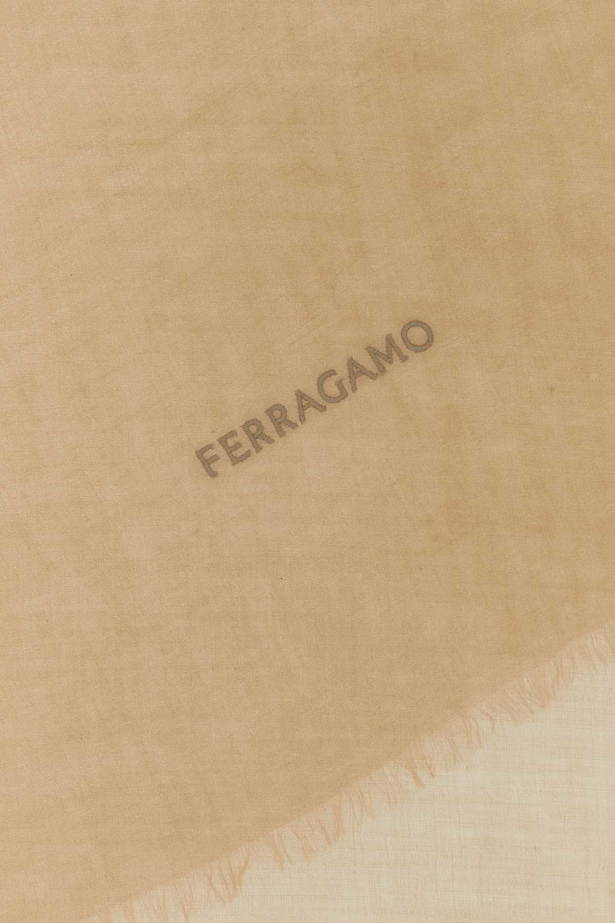 Salvatore Ferragamo Women Camel Cashmere Scarf DestGlow