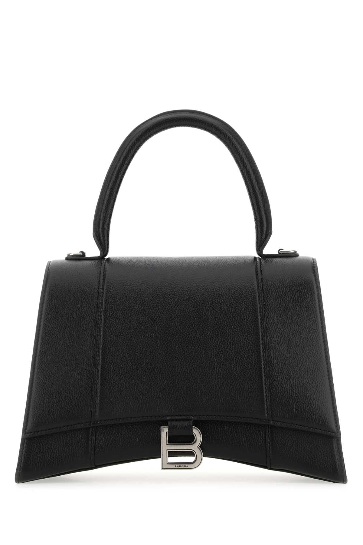 Balenciaga Women Black Leather Hourglass Handbag DestGlow