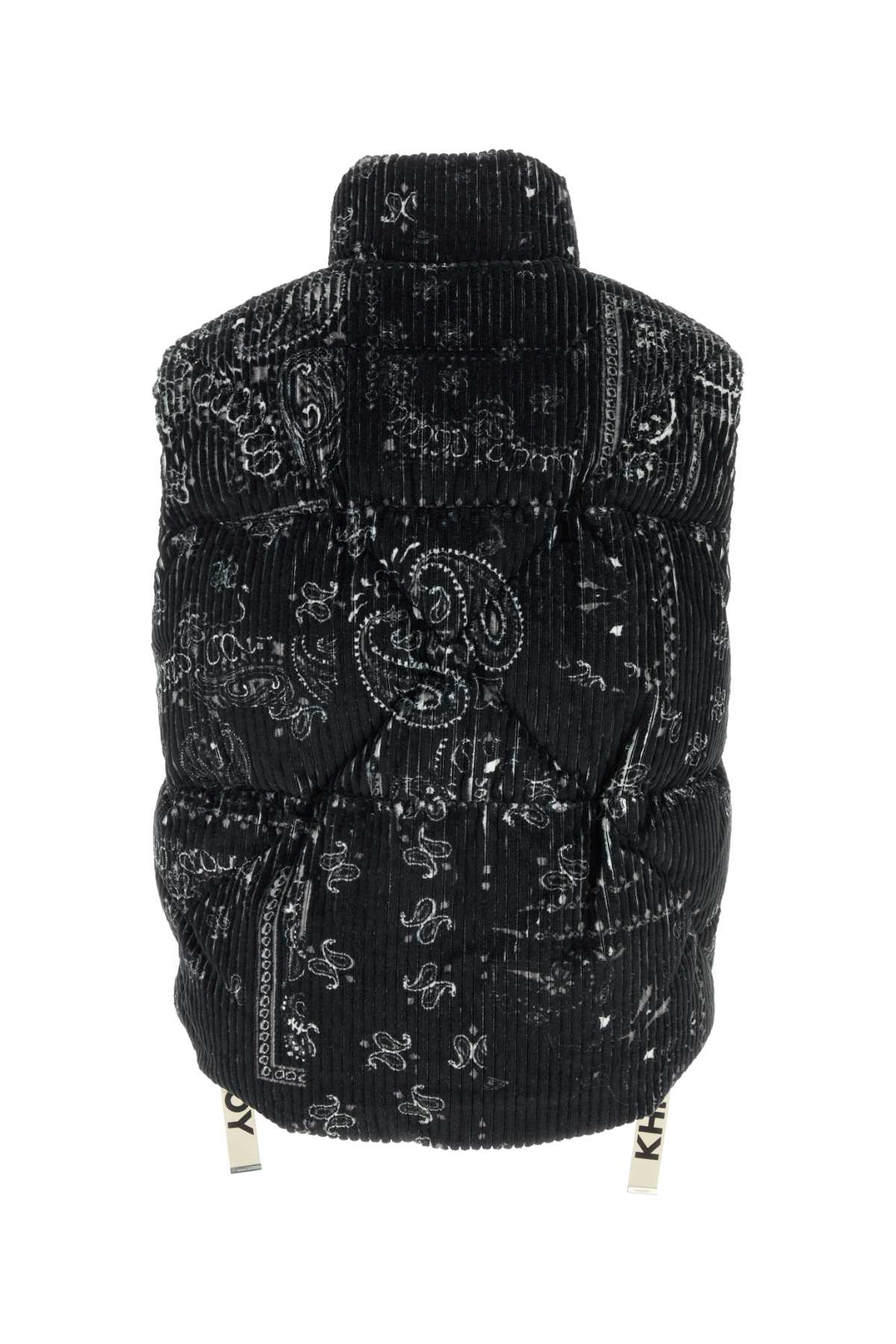 Khrisjoy Men Printed Corduroy Oversize Sleeveless Down Jacket by Luosophy
