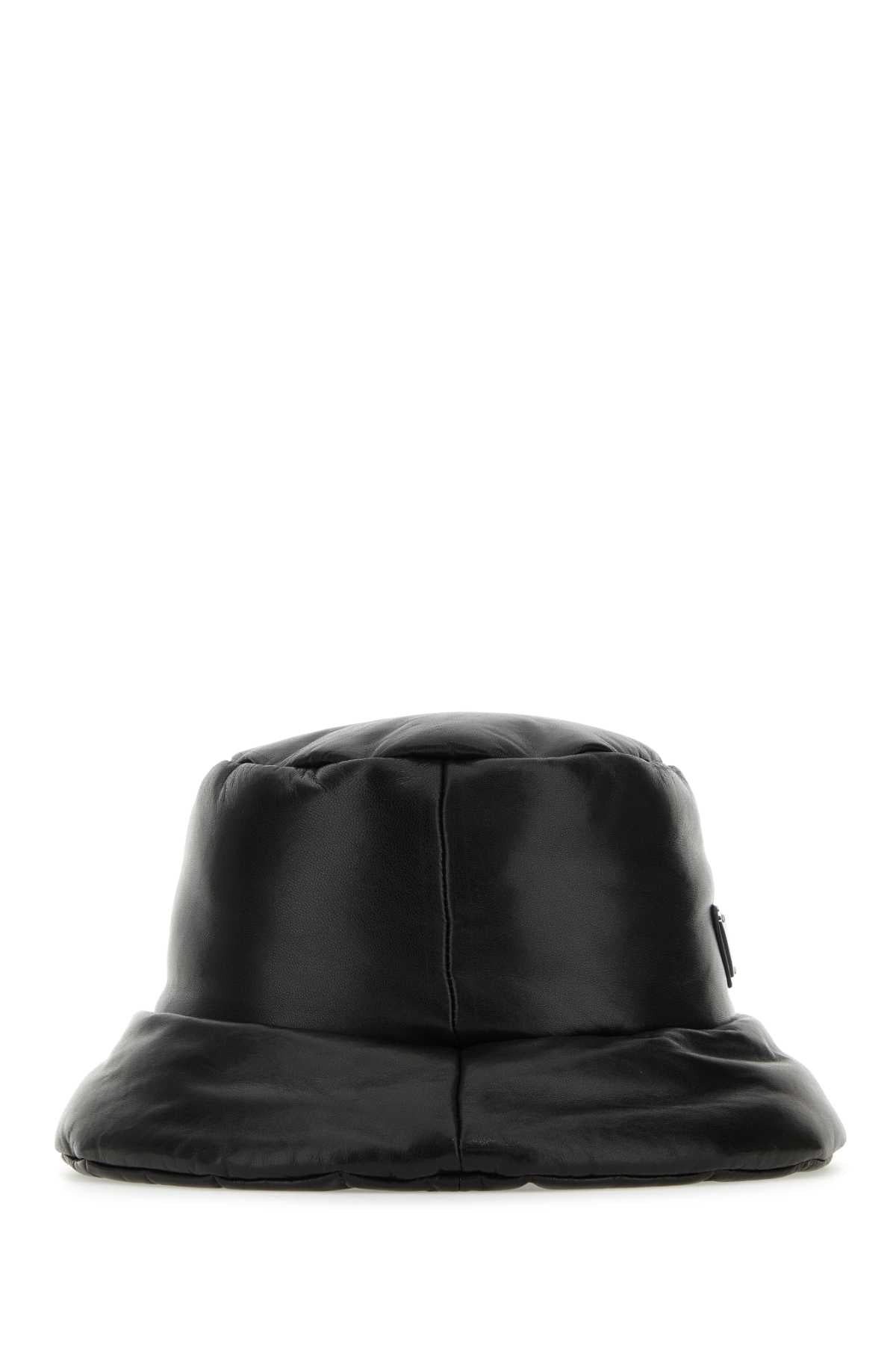 Prada Women Black Nappa Leather Padded Hat by Luosophy